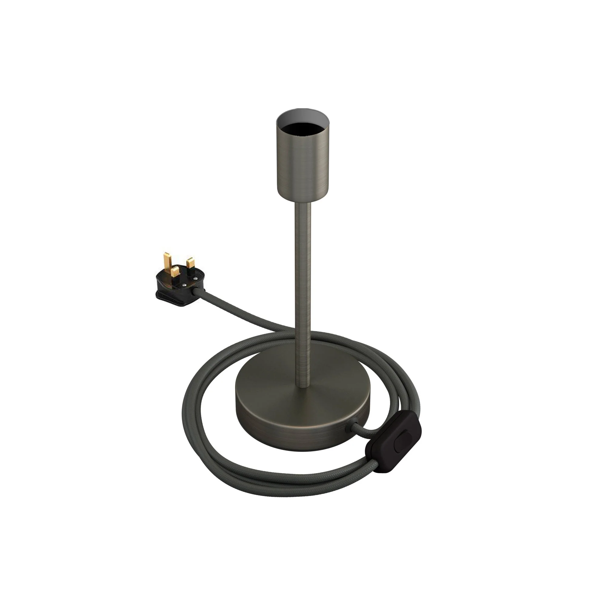Alzaluce – Table lamp in metal with UK plug – Satin titanium - Image 9