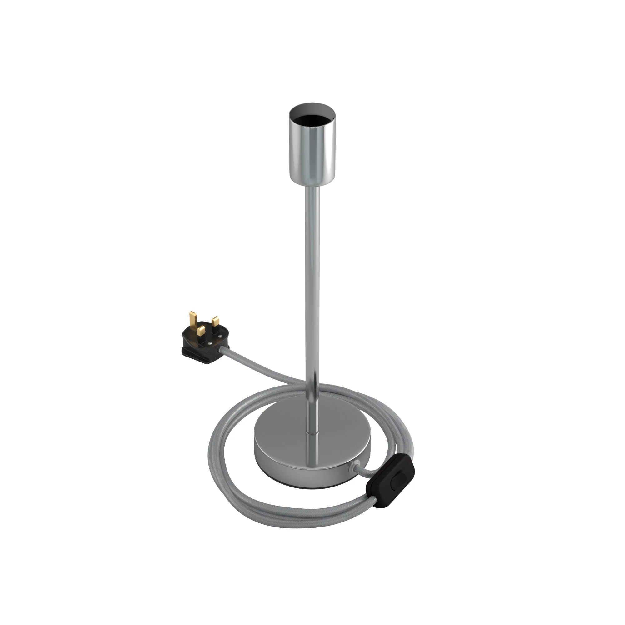 Alzaluce - Metal table lamp with UK plug - Chrome - Image 9