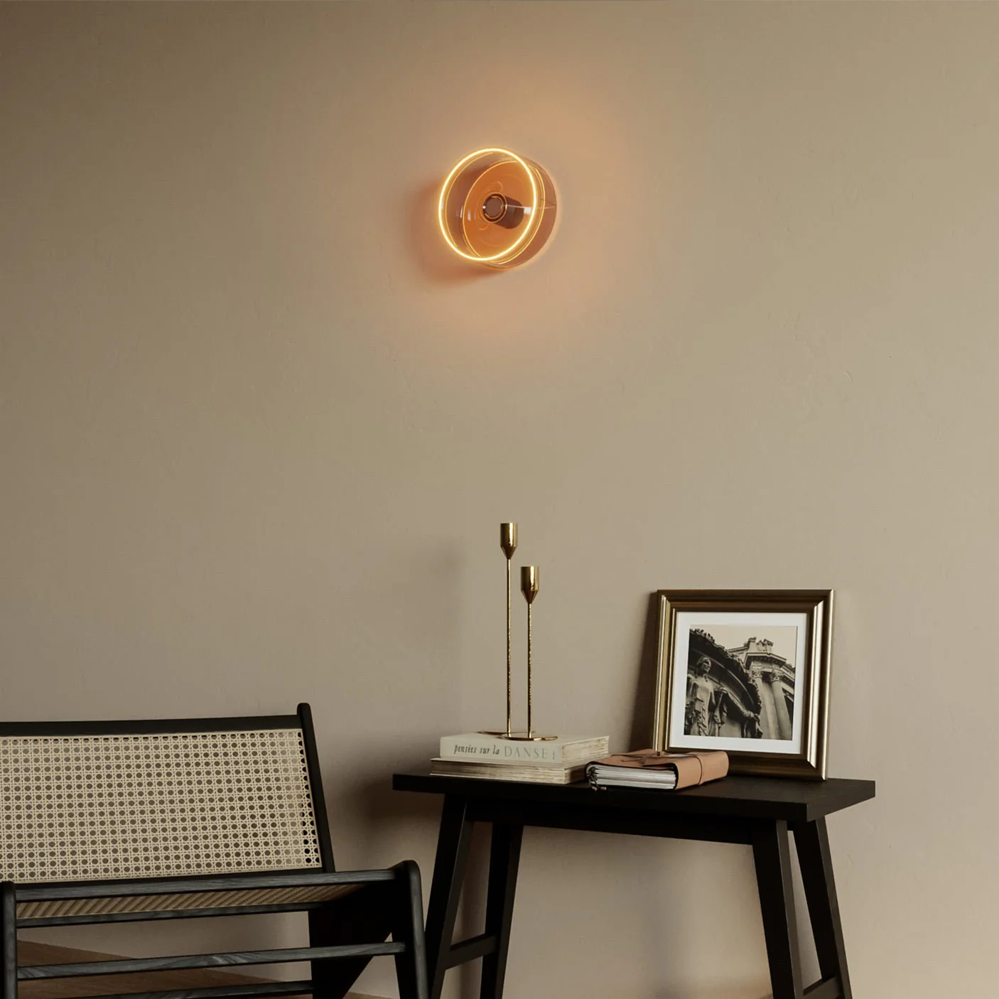 Wall light with Ghost smoky light bulb - Black - Image 2