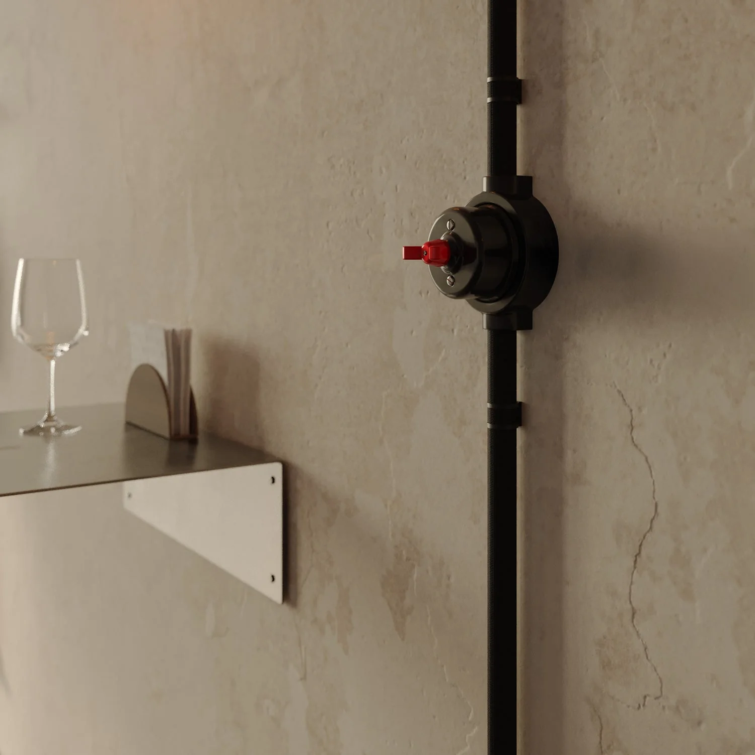 Black porcelain base for electric socket and switch/2-way switch compatible with Creative-Tubes - from 1 to 4 outputs - Image 18