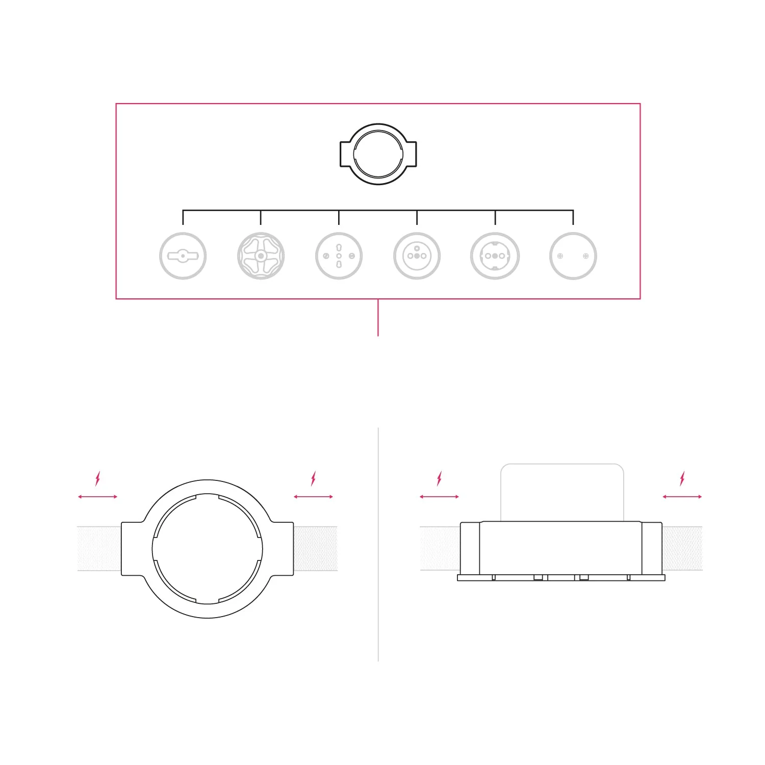 Black porcelain base for electric socket and switch/2-way switch compatible with Creative-Tubes - from 1 to 4 outputs - Image 21