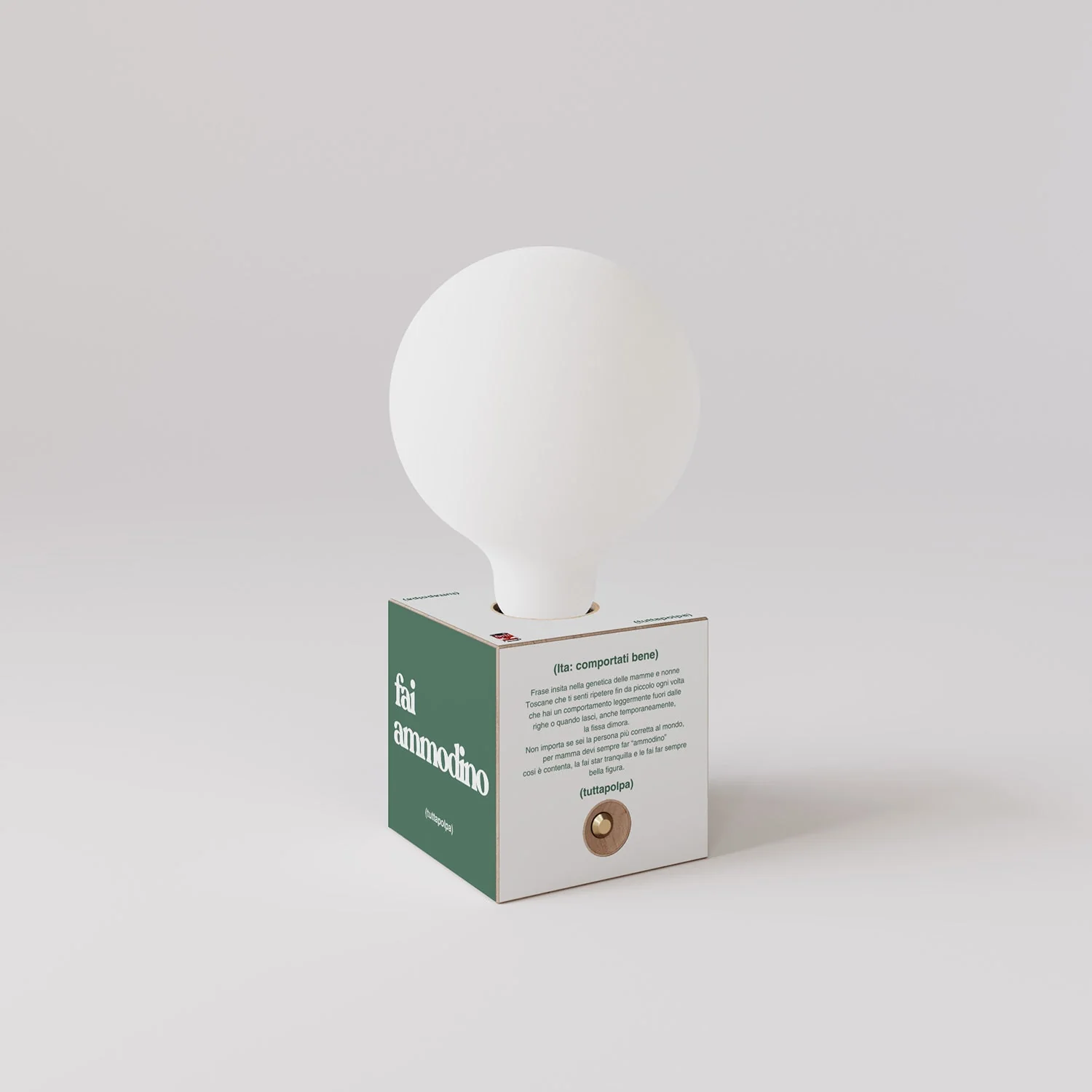 Cabless03 "Fai ammodino" battery lamp with porcelain-effect globe bulb - Tuttapolpa - Image 3