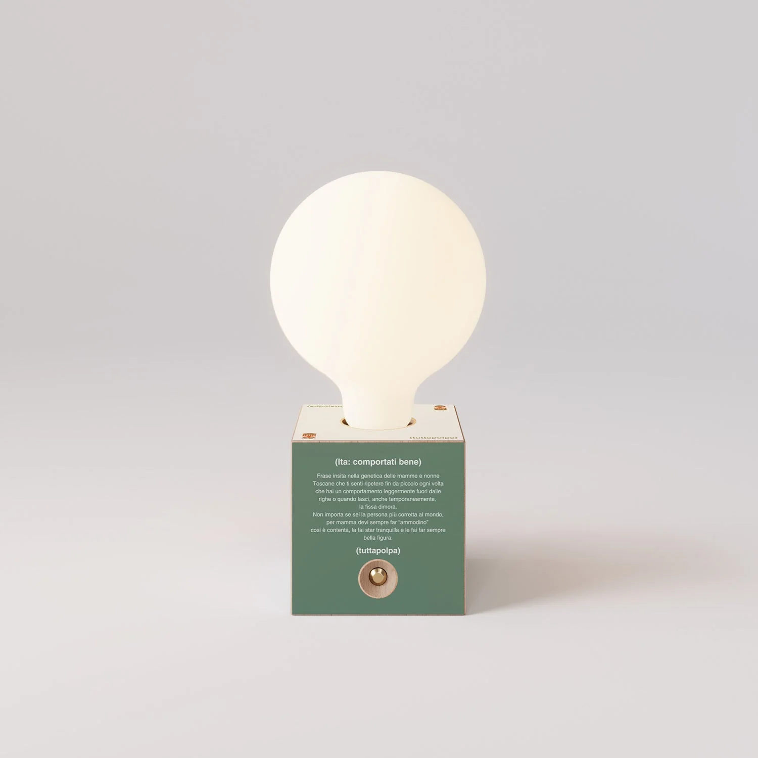 Cabless03 "Fai ammodino" battery lamp with porcelain-effect globe bulb - Tuttapolpa - Image 4