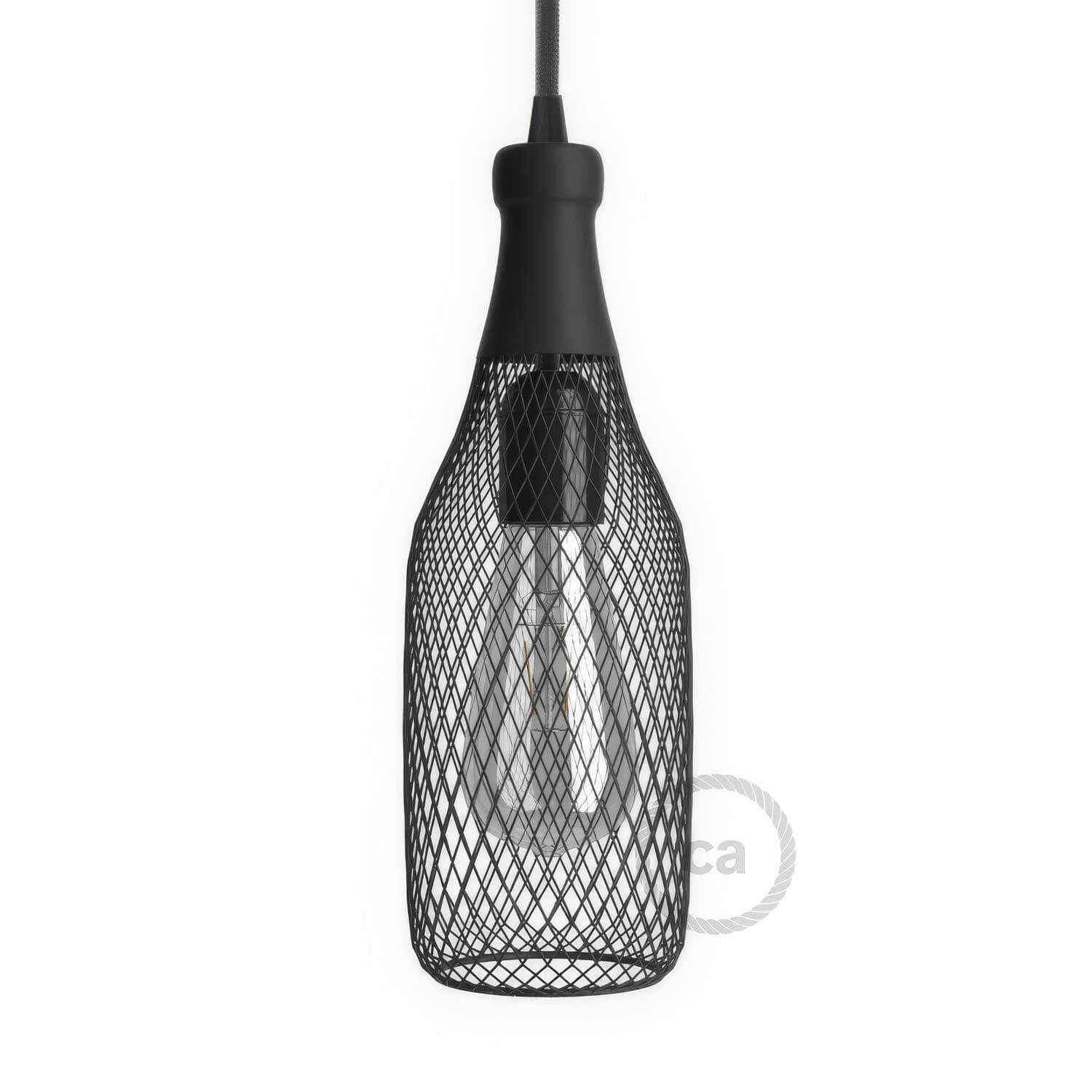 Magnum bottle lampshade cage in metal - Black