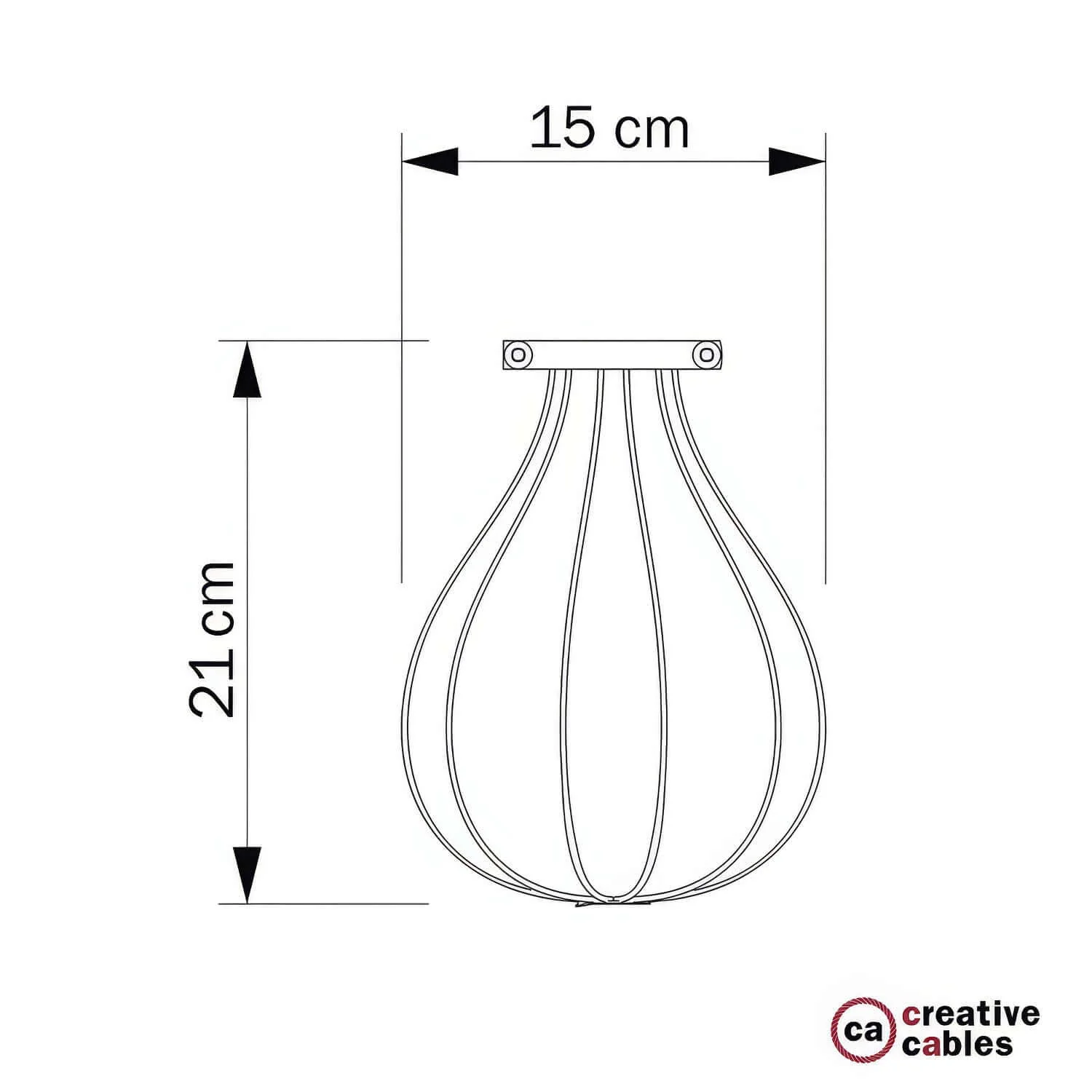 Drop lampshade cage in metal with adjustable collar fitting - Brass - Image 4