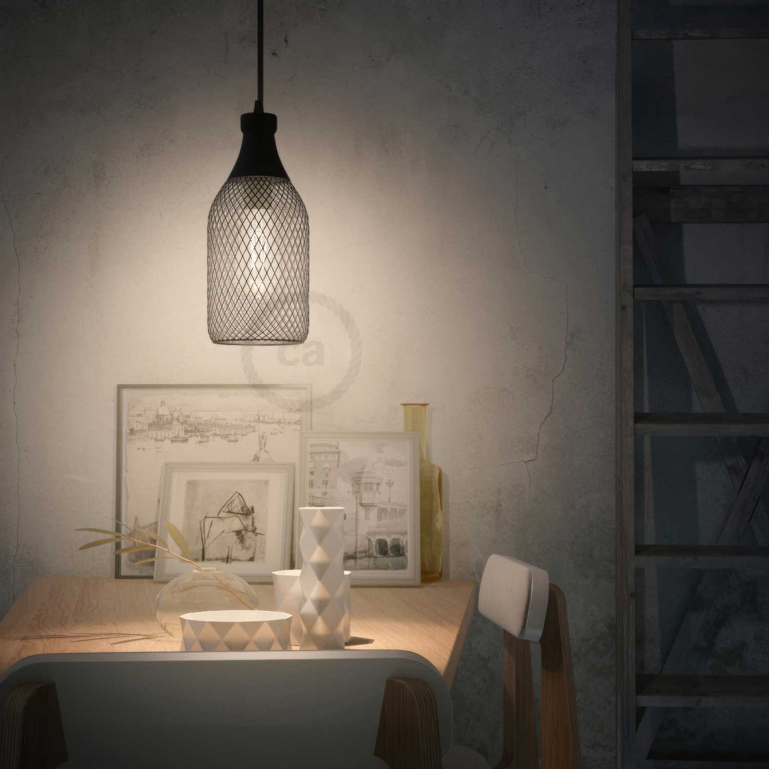 Jéroboam bottle lampshade cage in metal - Black - Image 2