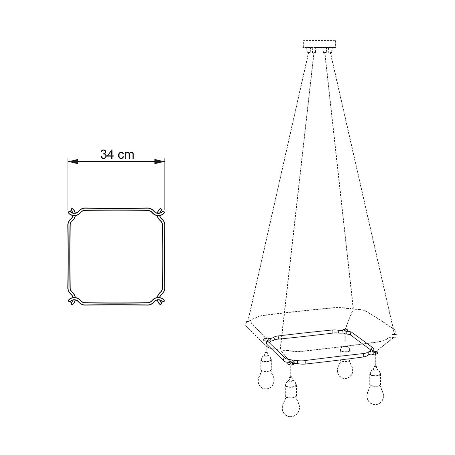Cage Square - Structure for chandeliers - Transparent - Image 4