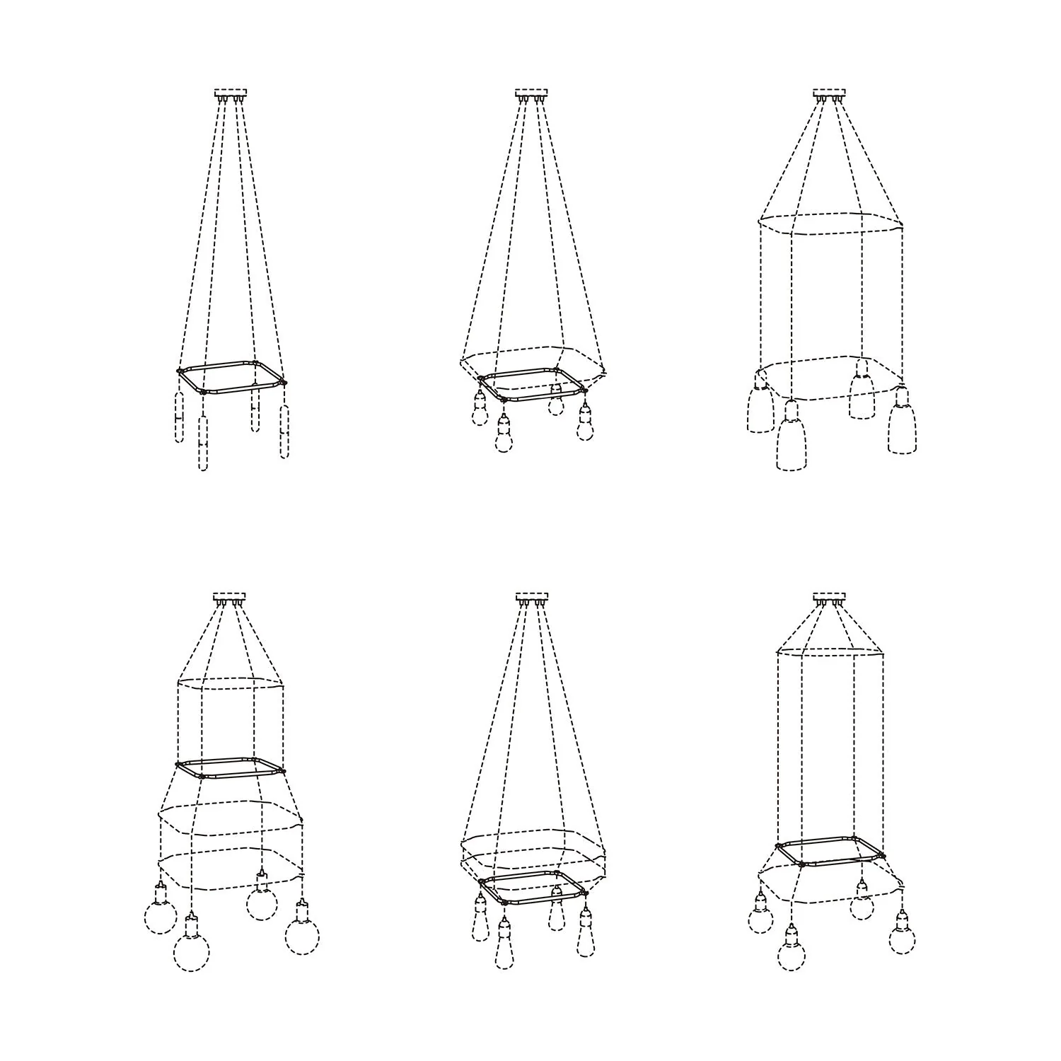 Cage Square - Structure for chandeliers - Transparent - Image 5