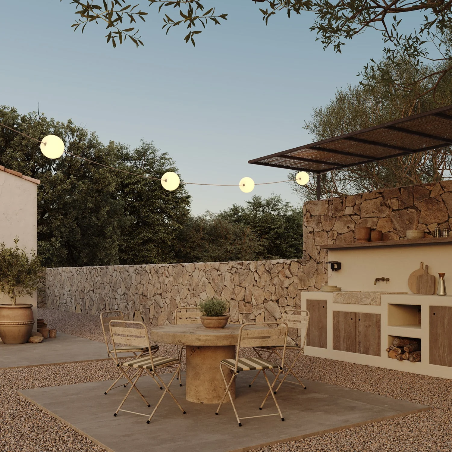 Outdoor string light with 4 bulbs IP67 Desert Brown - Marina4 Cherry - Image 10