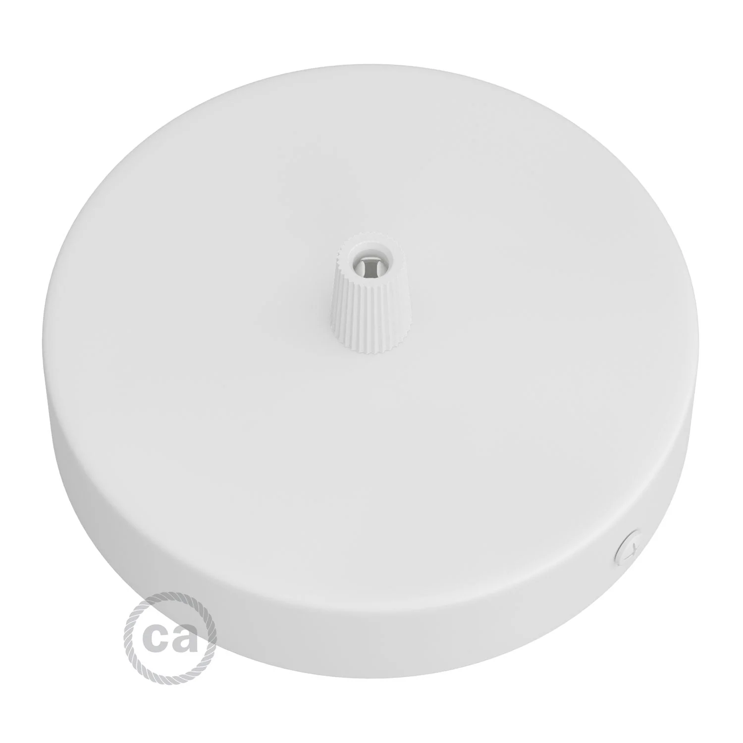 Cylindrical metal ceiling rose kit - Matt white - Image 2