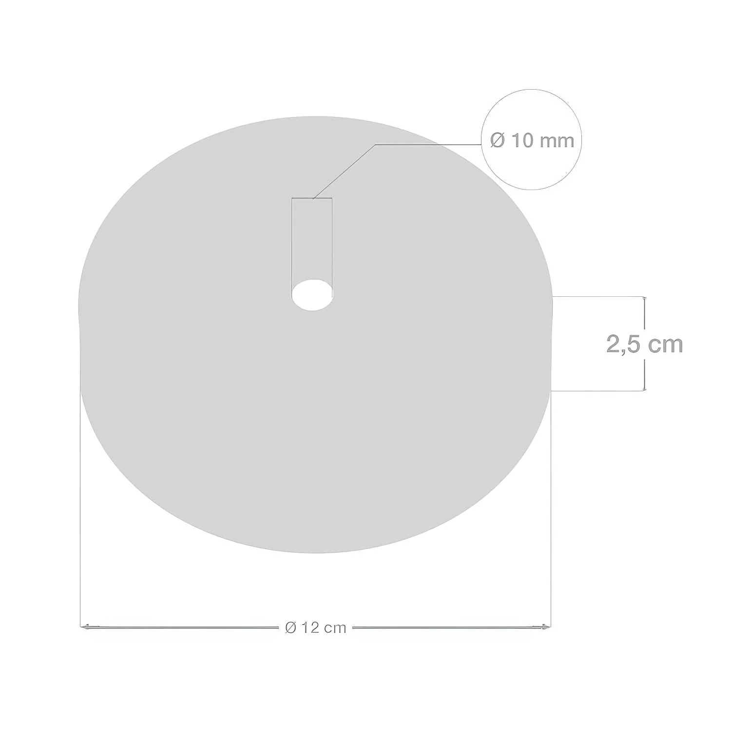 Cylindrical metal ceiling rose kit - Matt white - Image 5