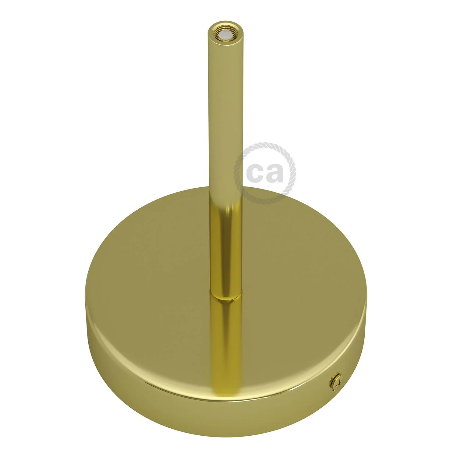 Cylindrical ceiling rose kit in metal with 15 cm cable clamp - Brass - Image 2