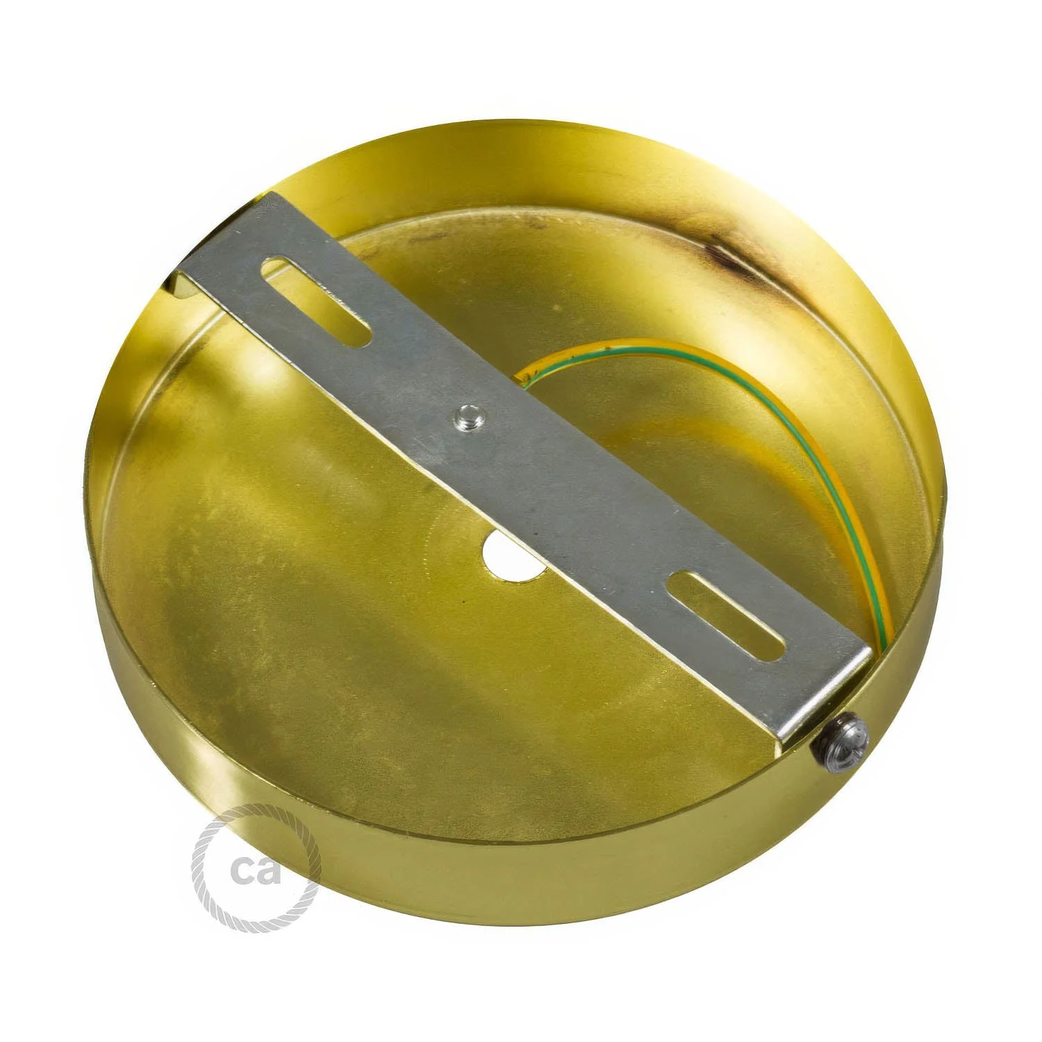 Cylindrical ceiling rose kit in metal - Brass - Image 4