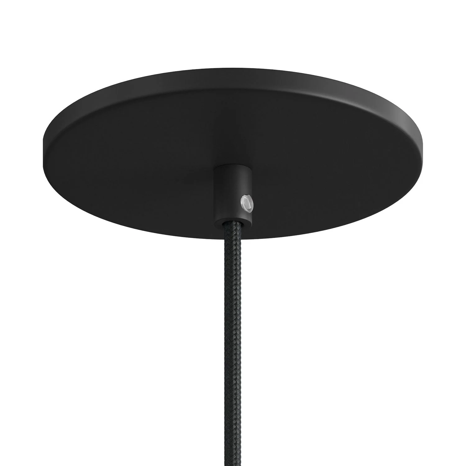 Flush-mounted ceiling rose with 1 central hole β Black
