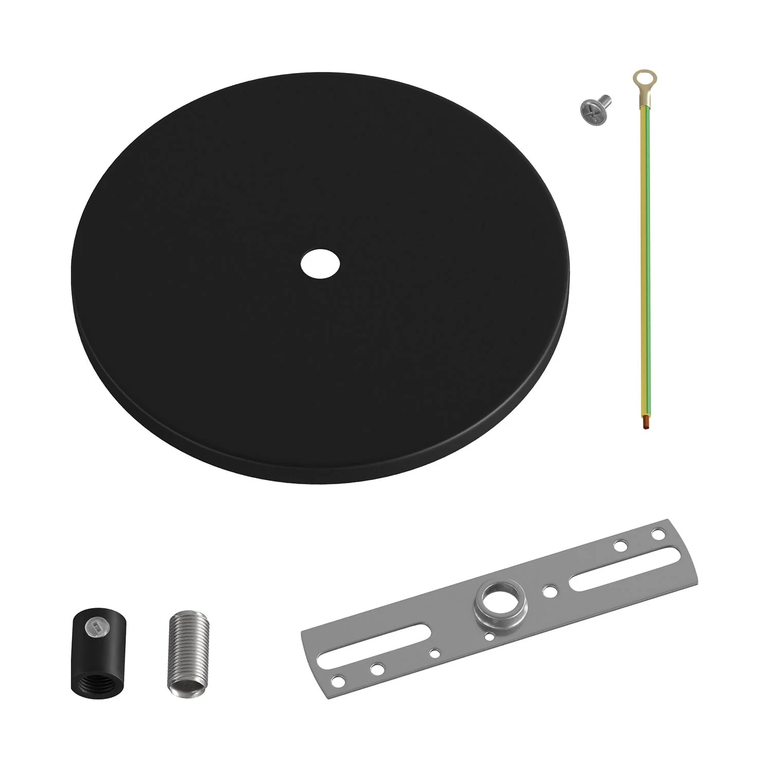Flush-mounted ceiling rose with 1 central hole β Black - Image 3