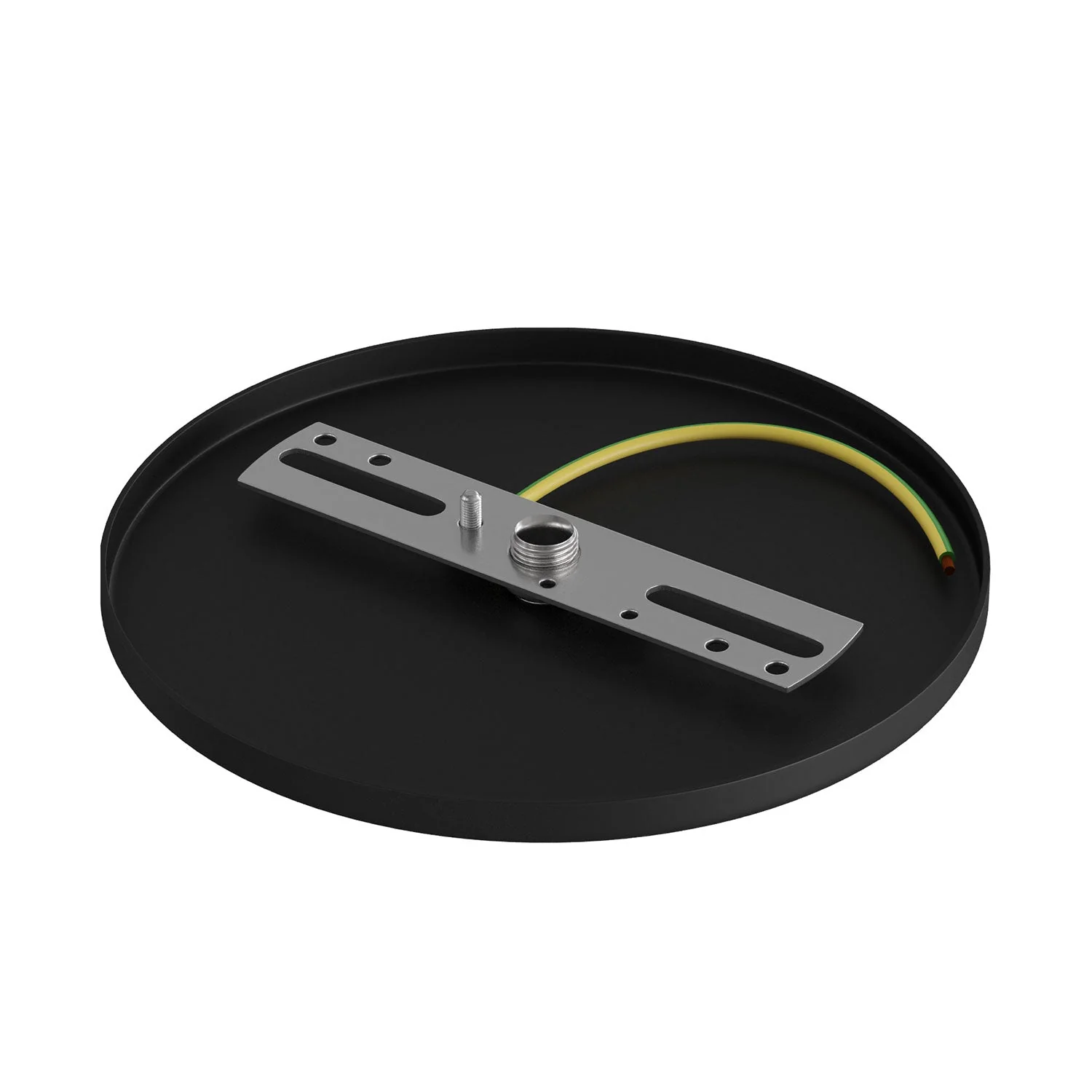 Flush-mounted ceiling rose with 1 central hole β Black - Image 4