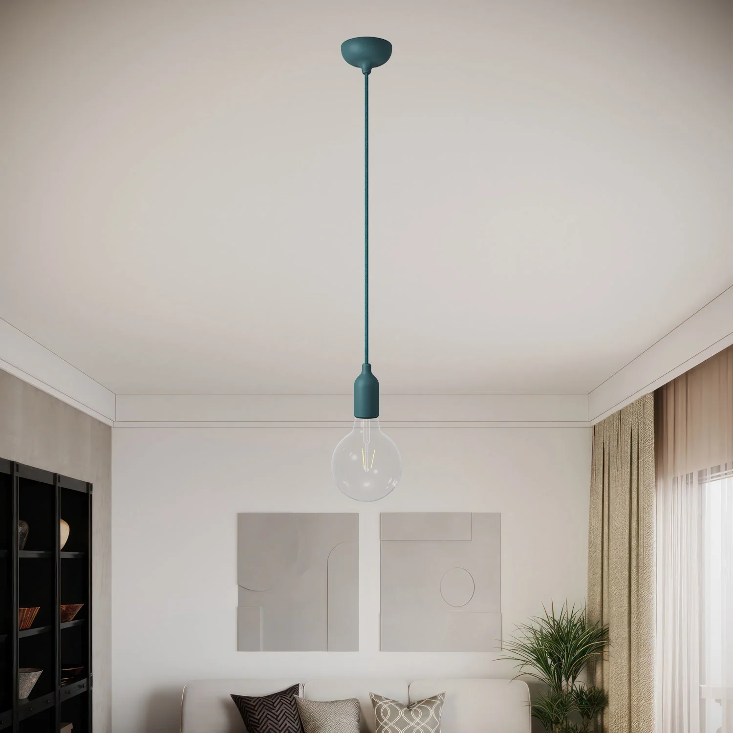 Silicone ceiling rose kit with central hole and provision for side hole - Petrol - Image 6