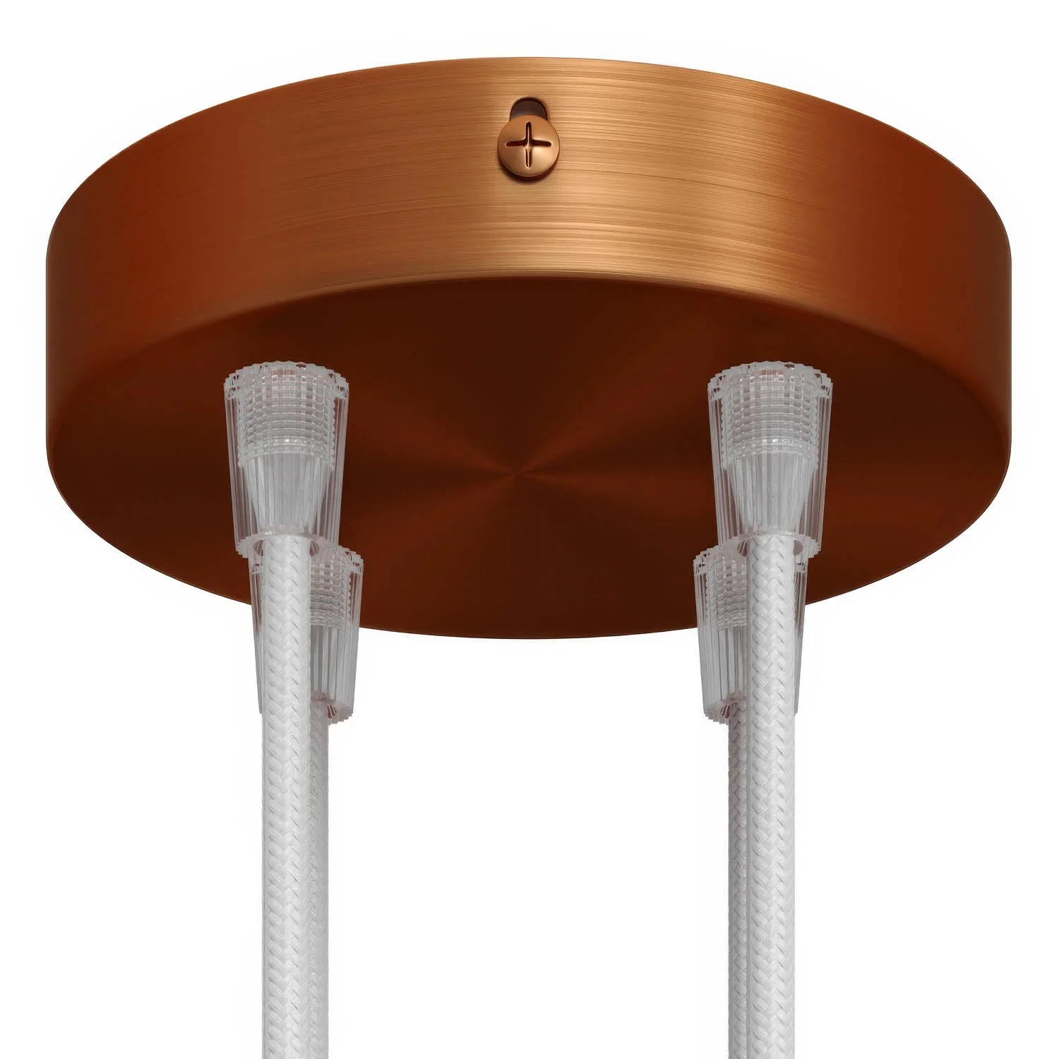 Cylindrical ceiling rose kit in metal with 4 holes – Satin copper