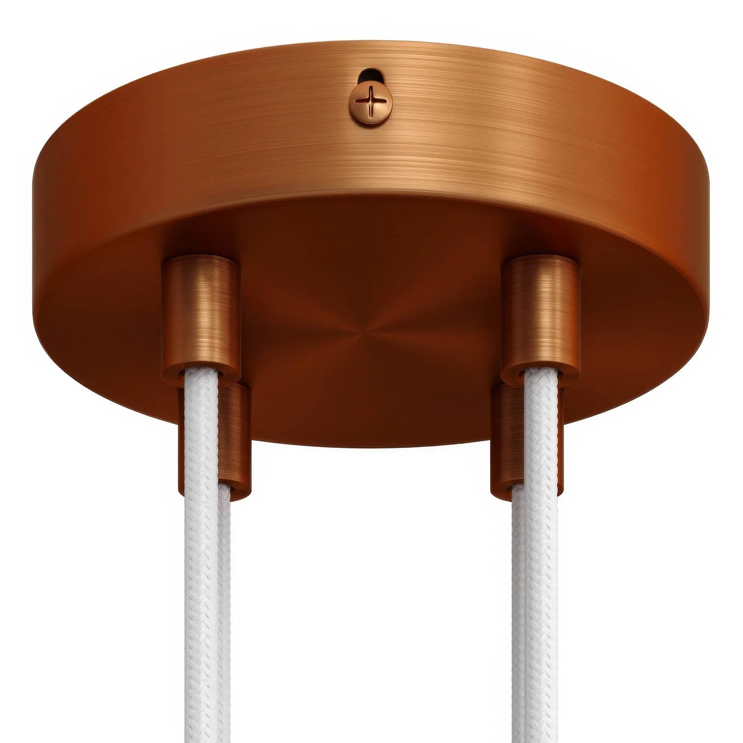 Cylindrical ceiling rose kit in metal with 4 holes – Satin copper - Image 6