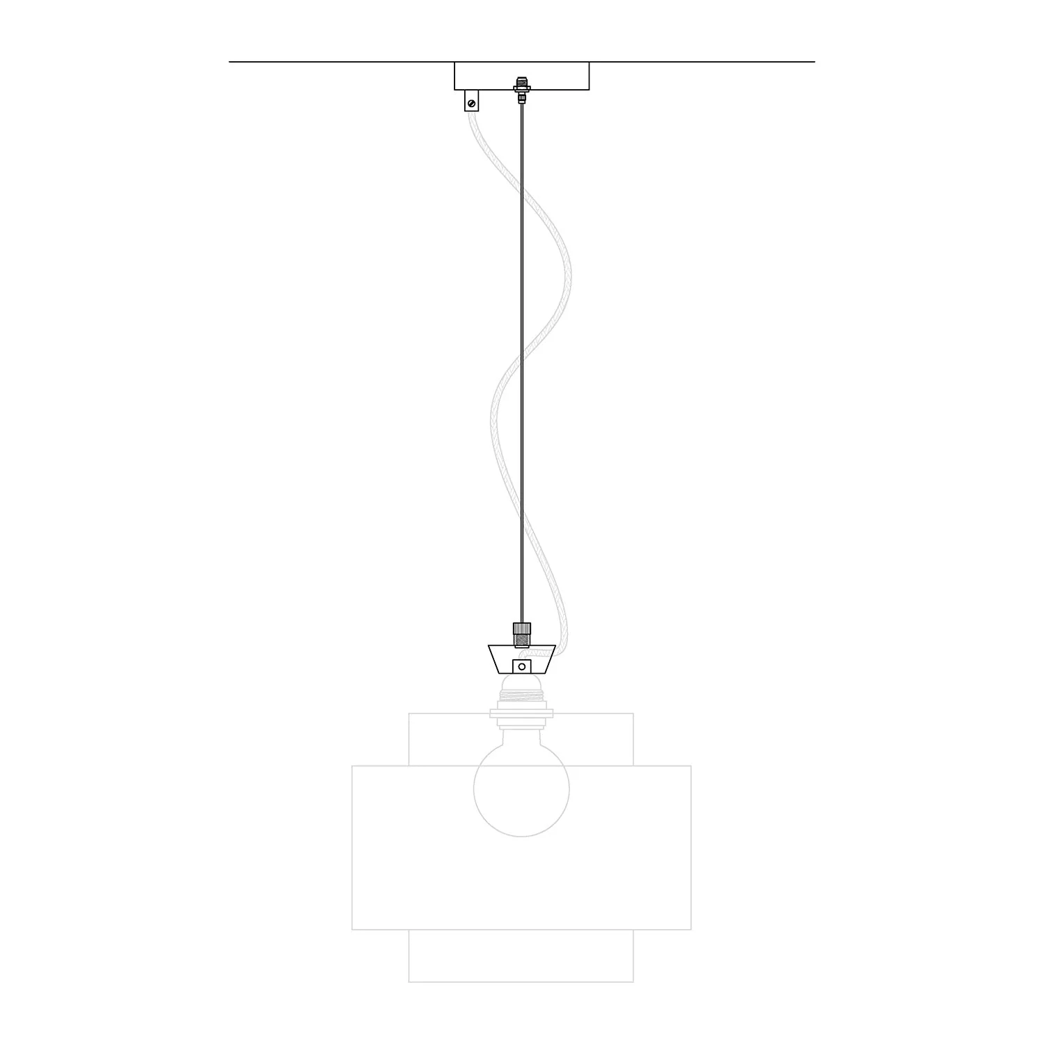 Ceiling canopy Kit Ø 120 mm with steel suspension and millimetric balancer - Matte Black - Image 5