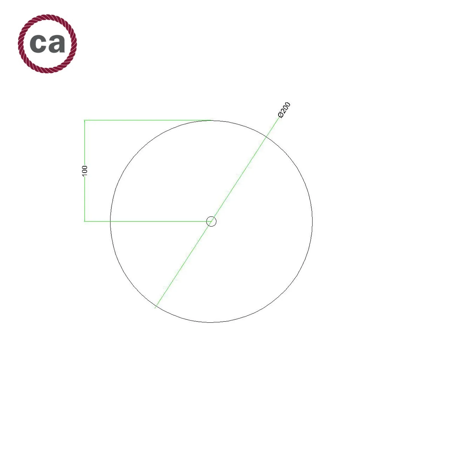 Ceiling rose Rose-One round, diameter 200 mm with 1 hole and 4 side holes - Matt white - Image 7