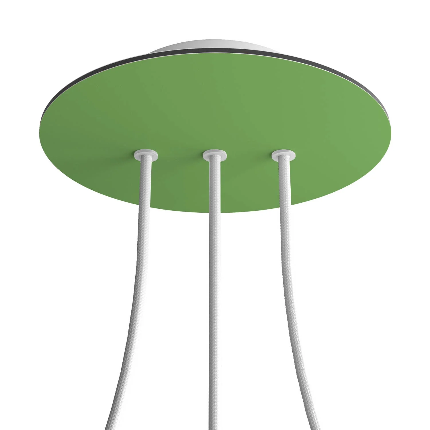 Rose-One round ceiling rose, 200 mm diameter with 3 inline holes and 4 side holes - Meadow green