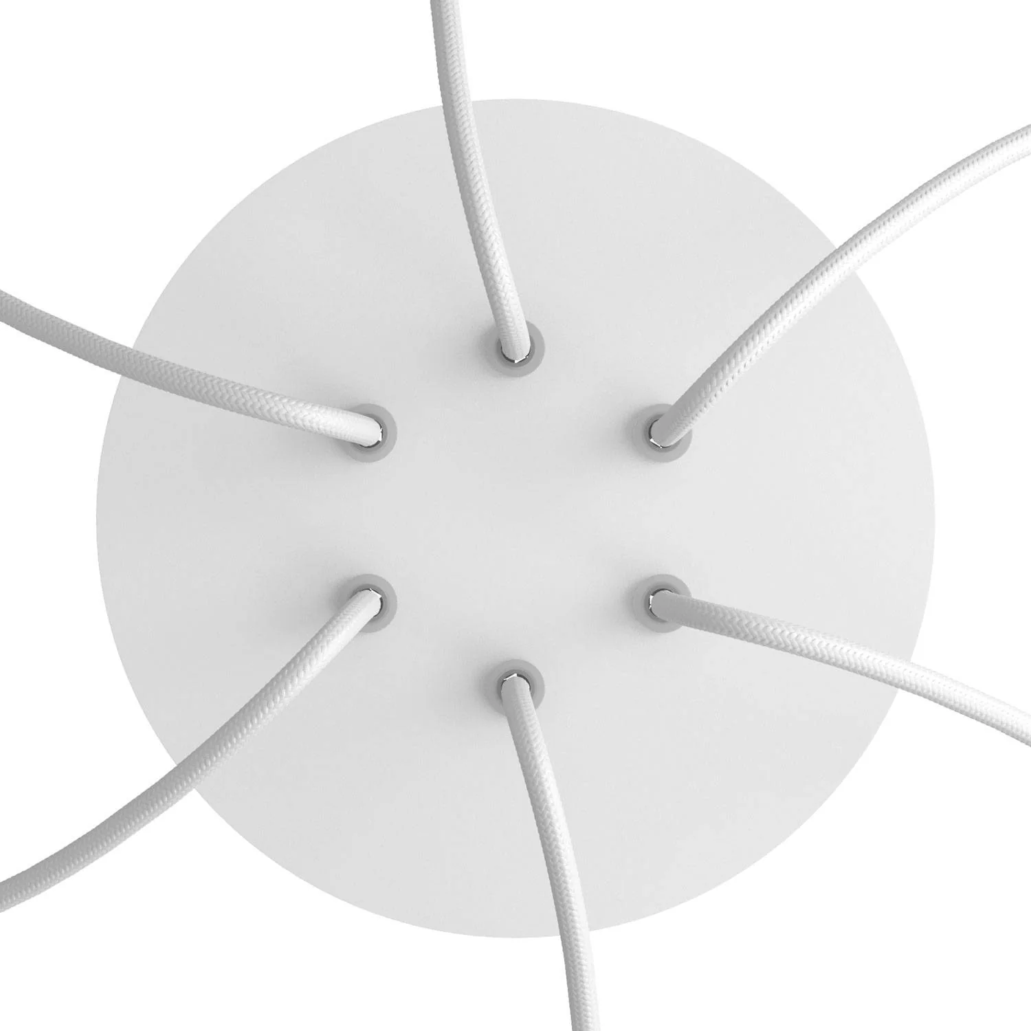 Ceiling rose Rose-One round, 200 mm diameter with 6 holes and 4 side holes - Matt white - Image 2