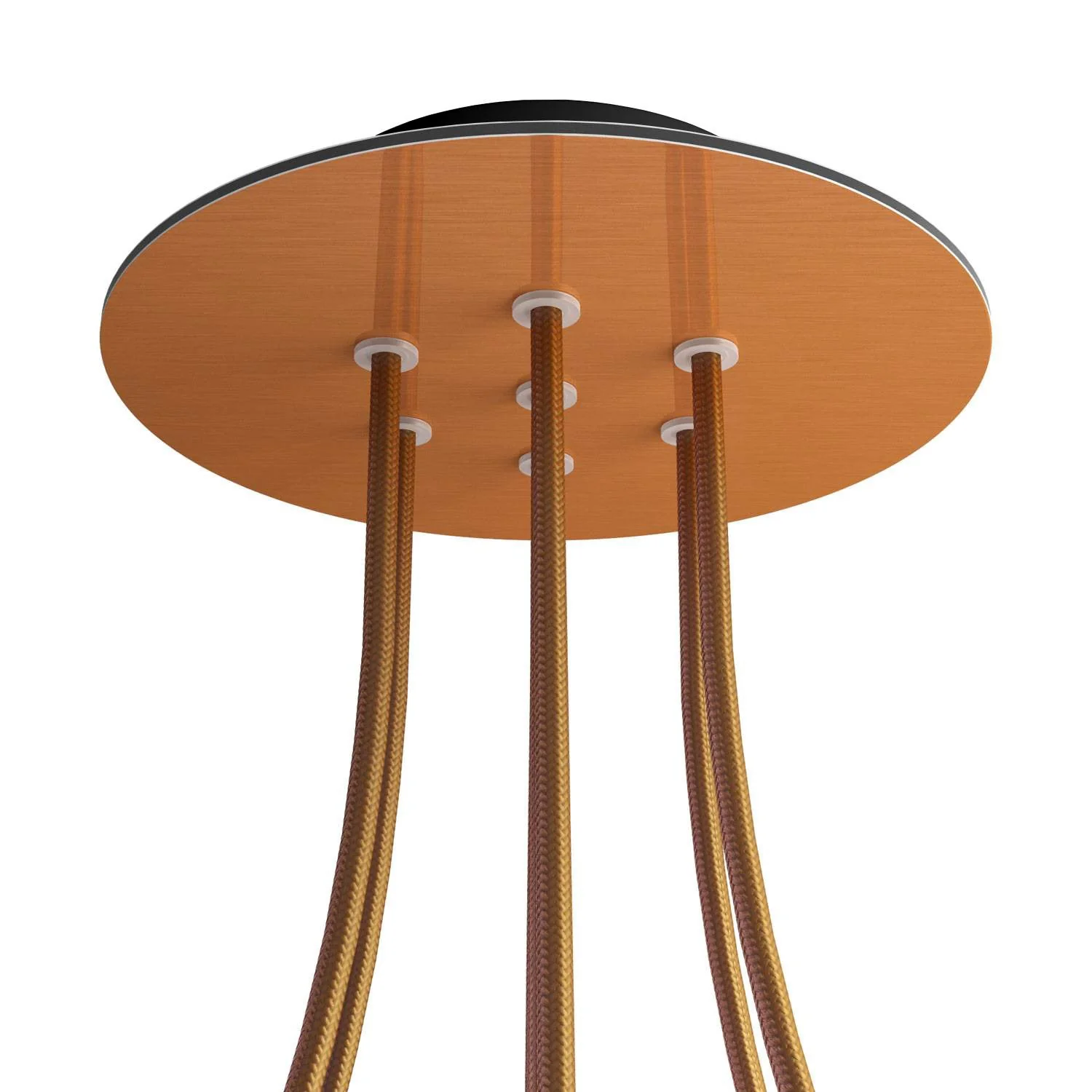 Rose-One round ceiling rose, 200 mm diameter with 7 holes and 4 side holes - Satin Copper Dibond - Image 8