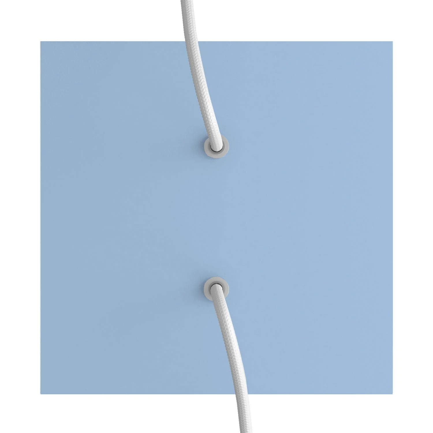 Ceiling rose Rose-One square, 200 mm with 2 holes and 4 side holes - Powder blue - Image 2