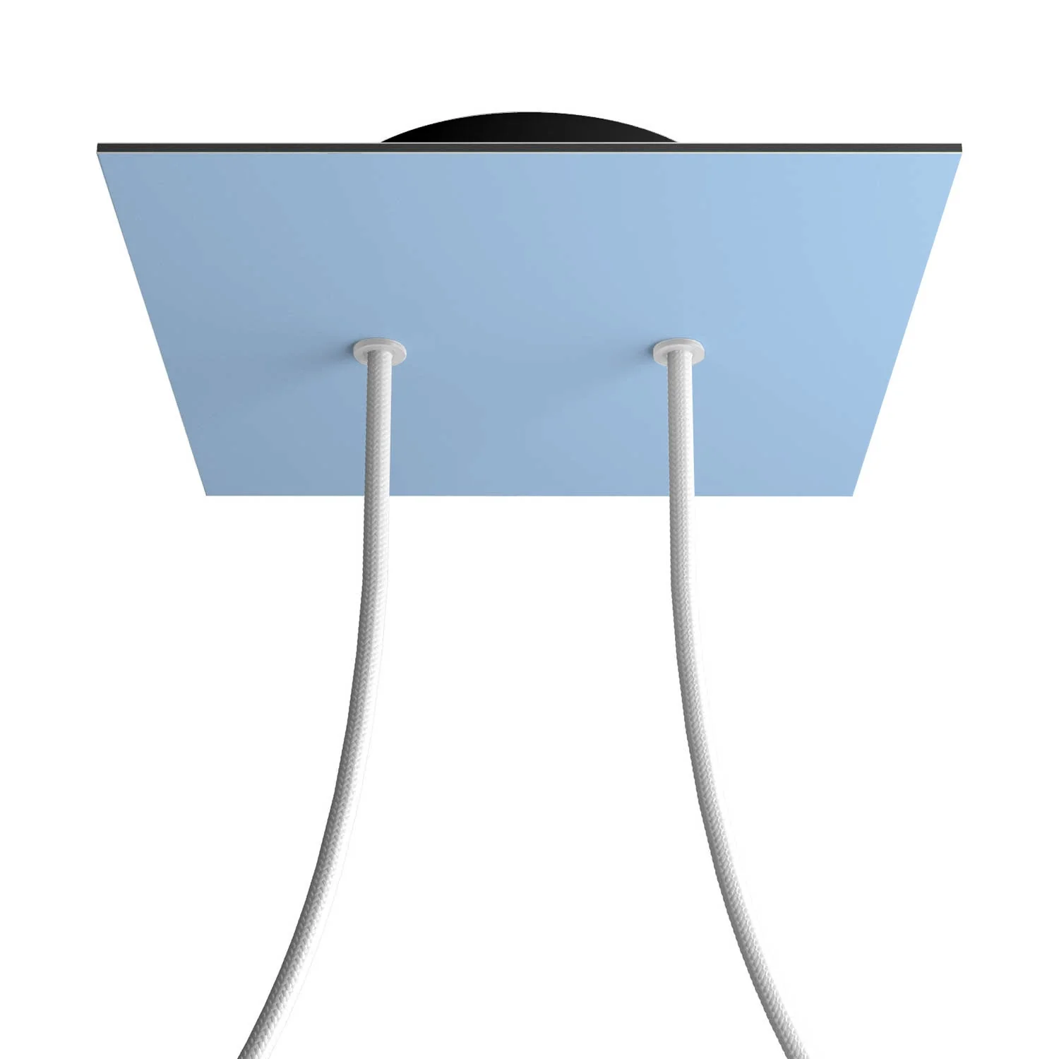 Ceiling rose Rose-One square, 200 mm with 2 holes and 4 side holes - Powder blue - Image 8