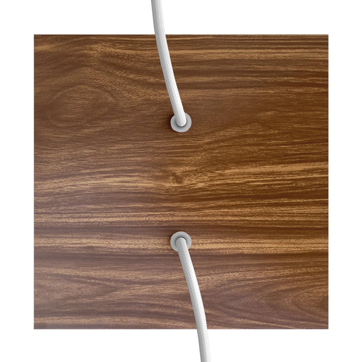 Rose-One square ceiling rose, 200 mm with 2 holes and 4 side holes β Wood - Image 2