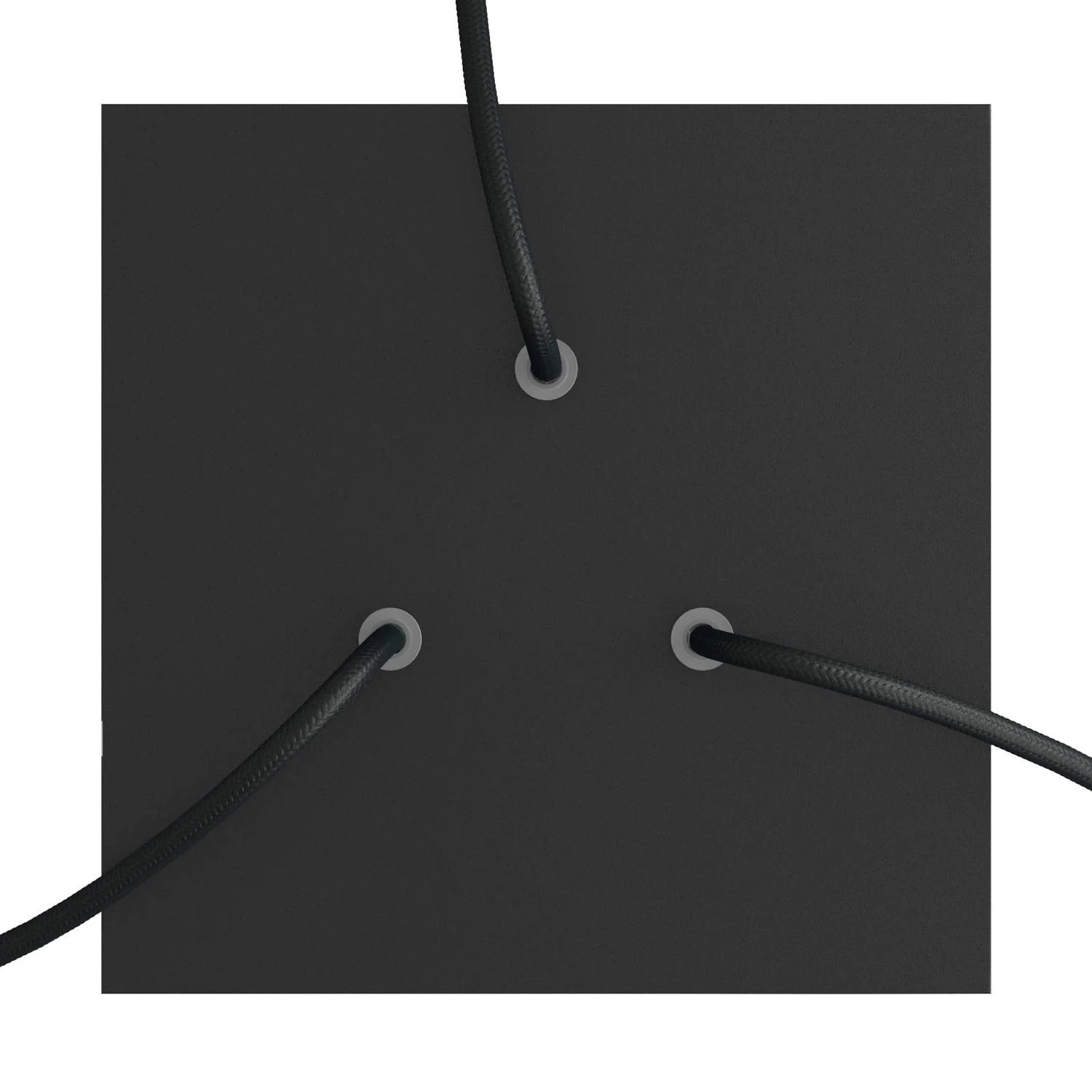 Rose-One square ceiling rose, 200 mm with 3 holes and 4 side holes – Matte black - Image 2