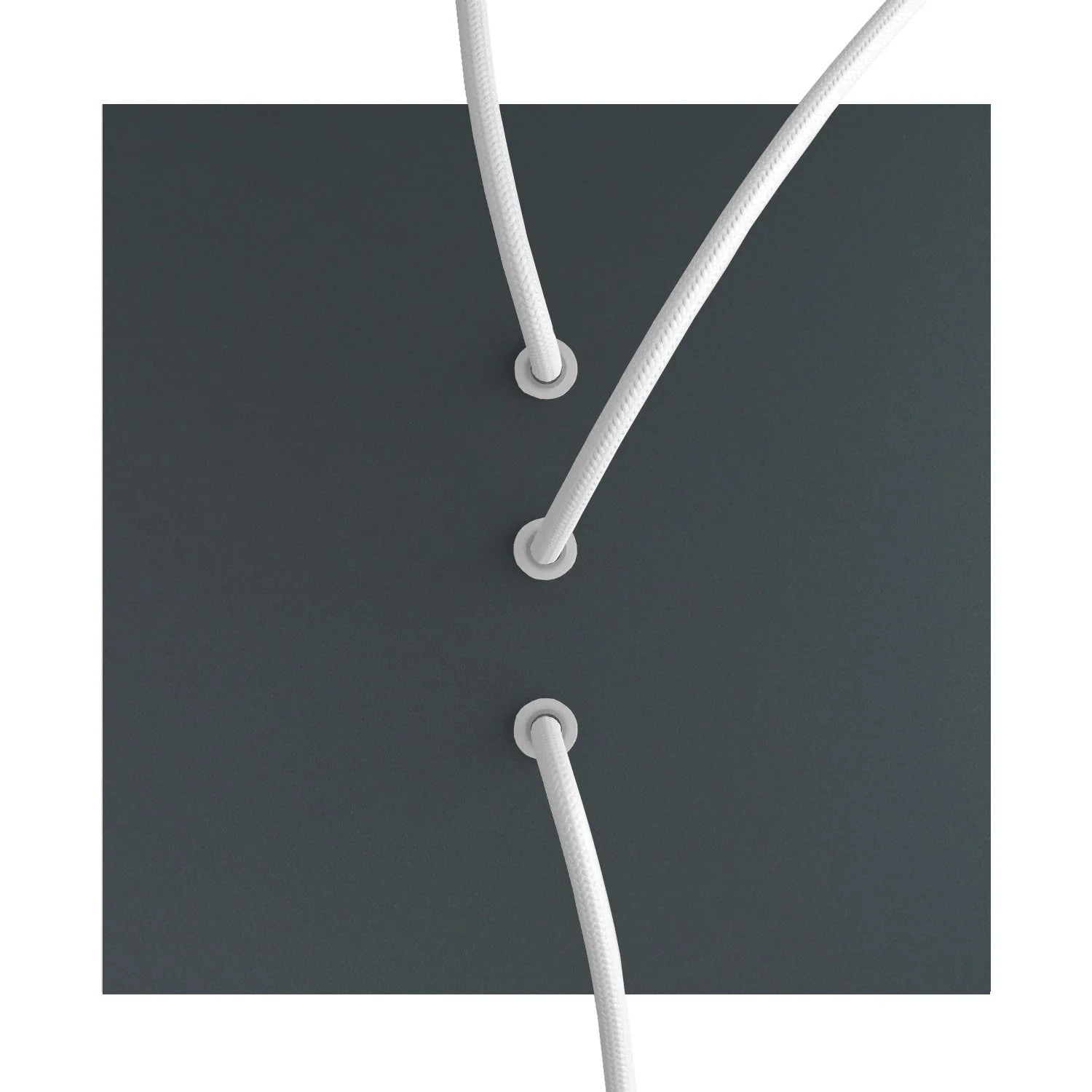 Ceiling rose Rose-One square, 200 mm with 3 inline holes and 4 side holes - Anthracite - Image 2