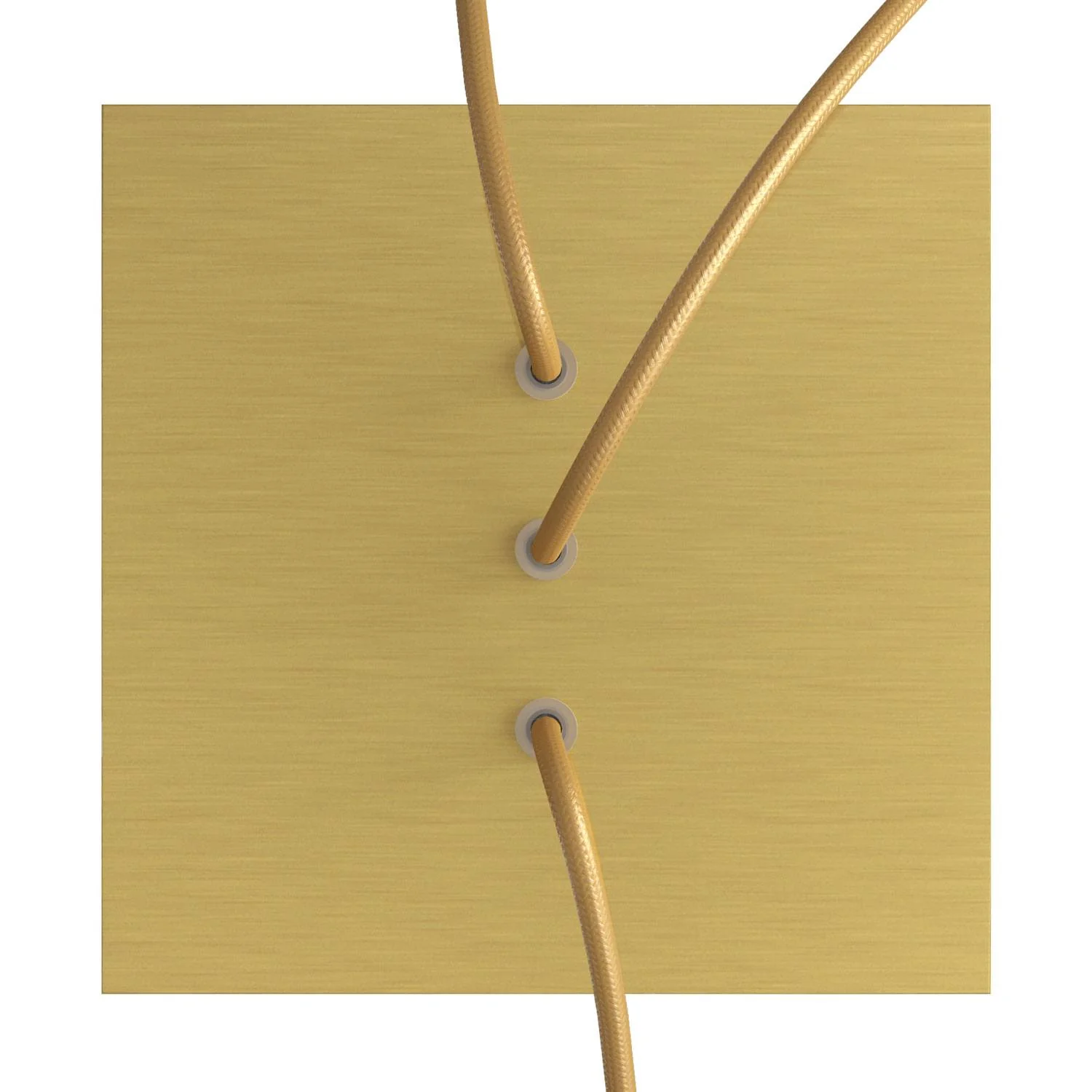 Rose-One square ceiling rose, 200 mm with 3 inline holes and 4 side holes - Satin brass Dibond - Image 2