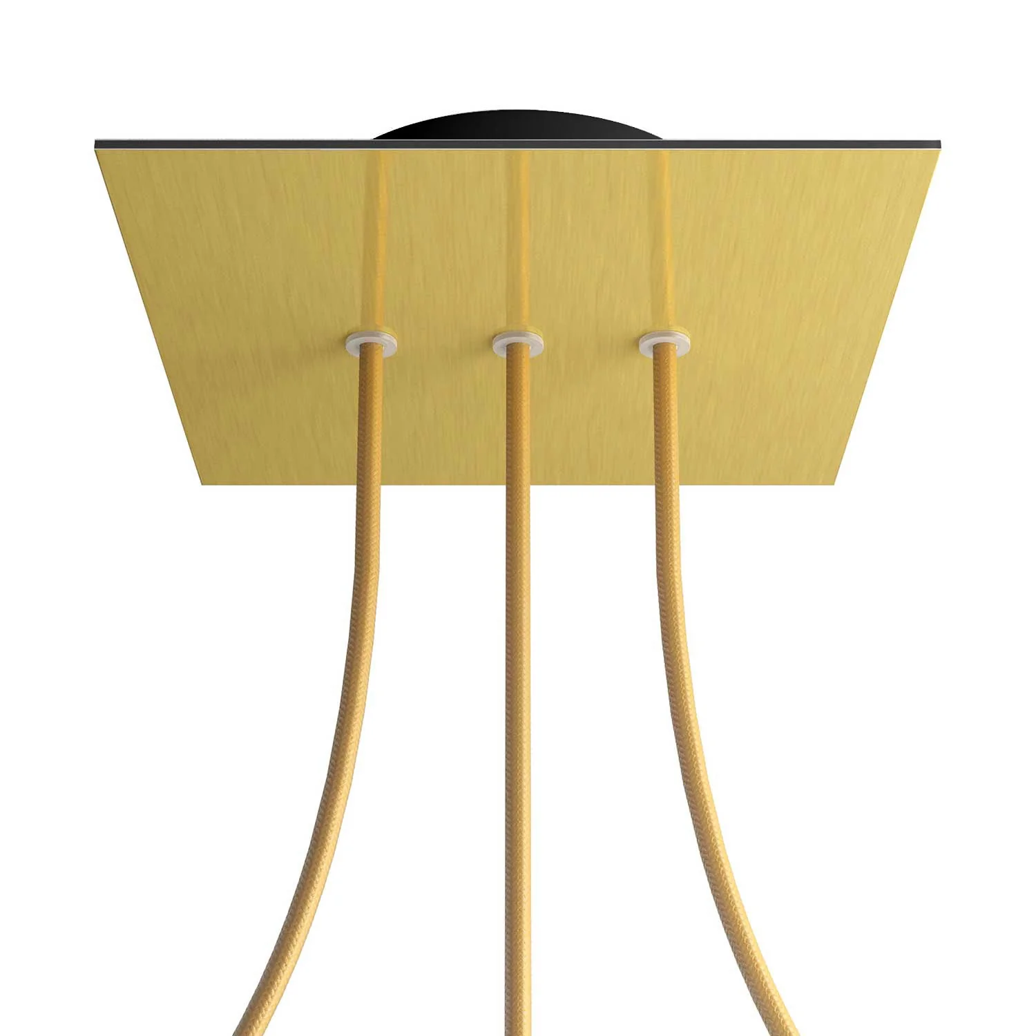 Rose-One square ceiling rose, 200 mm with 3 inline holes and 4 side holes - Satin brass Dibond - Image 8