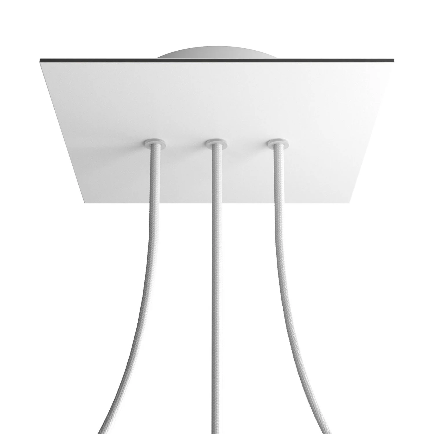 Rose-One square ceiling rose, 200 mm with 3 in-line holes and 4 side holes - Matt white