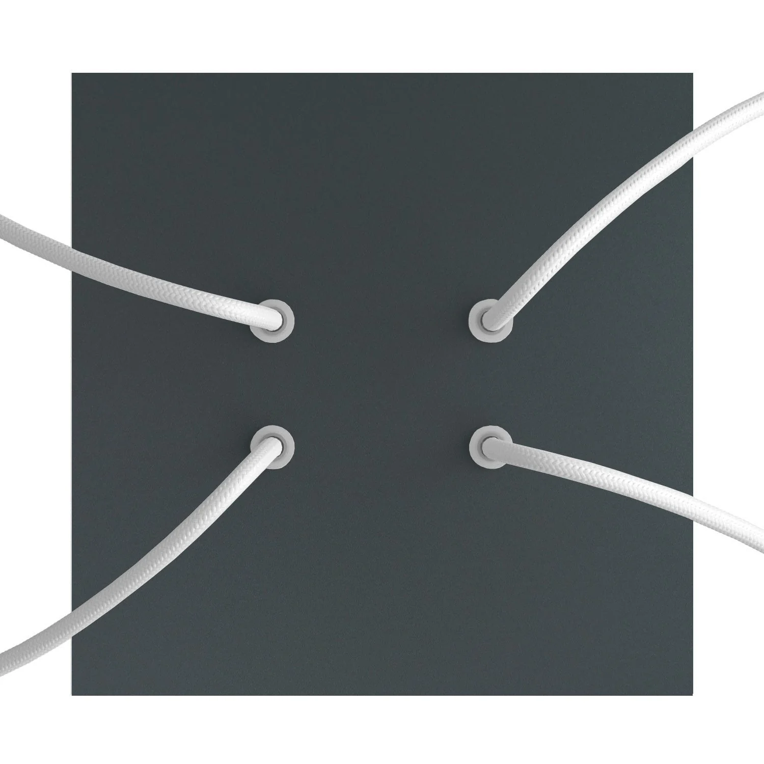 Ceiling rose Rose-One square, 200 mm with 4 holes and 4 lateral holes - Anthracite - Image 2