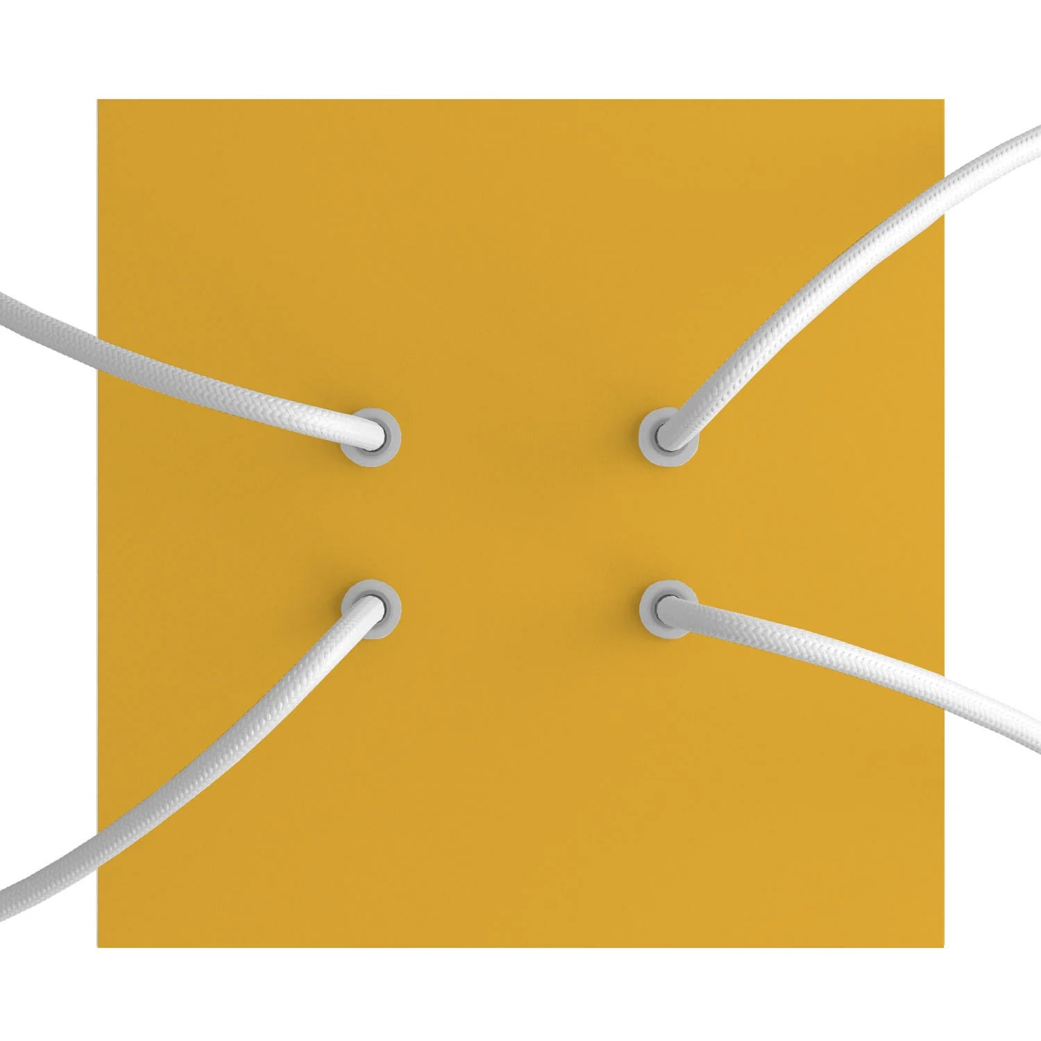 Rose-One square ceiling rose, 200 mm with 4 holes and 4 side holes - Mustard - Image 2