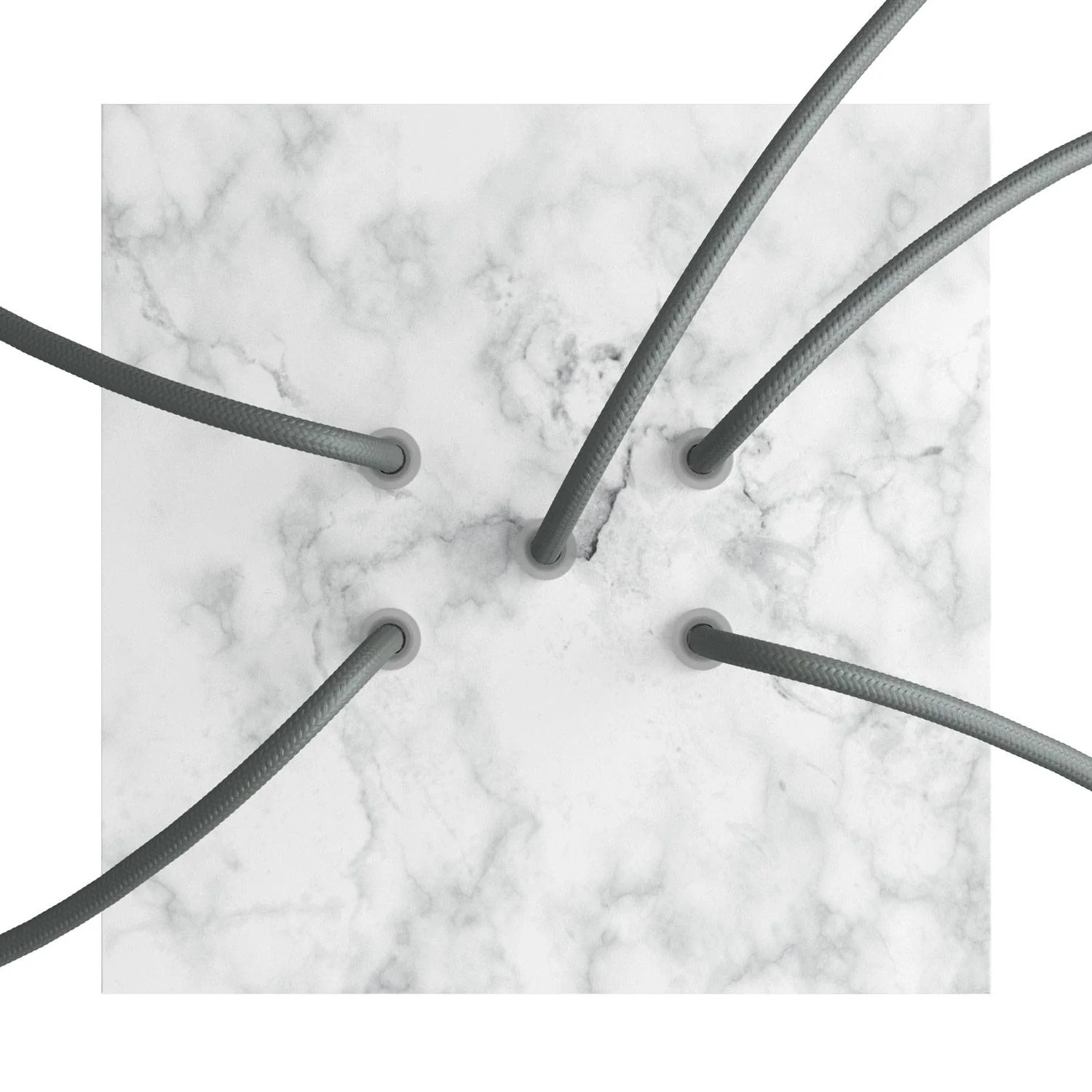 Rose-One square ceiling rose, 200 mm with 5 holes and 4 side holes - Carrara marble - Image 2