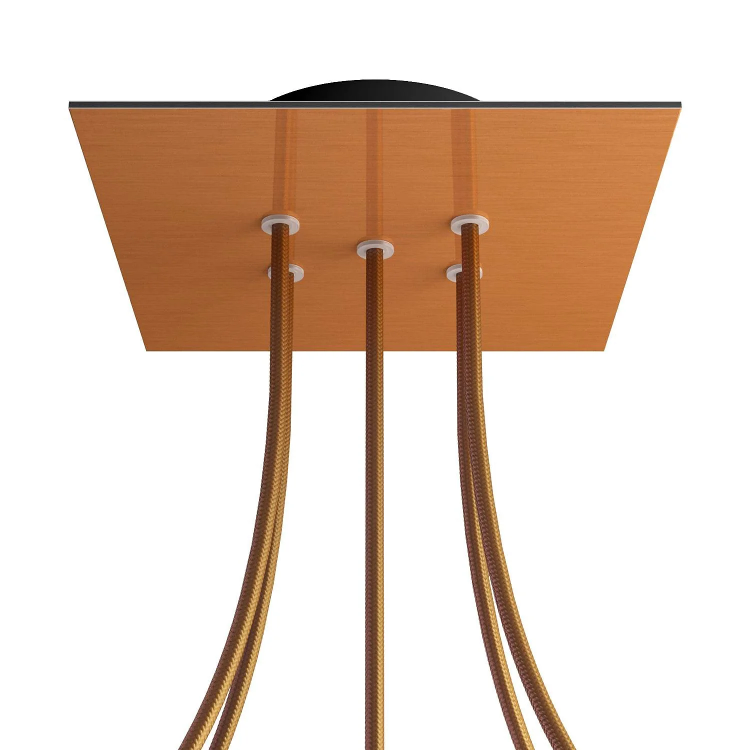 Rose-One square ceiling rose, 200 mm with 5 holes and 4 side holes - Satin copper Dibond - Image 8