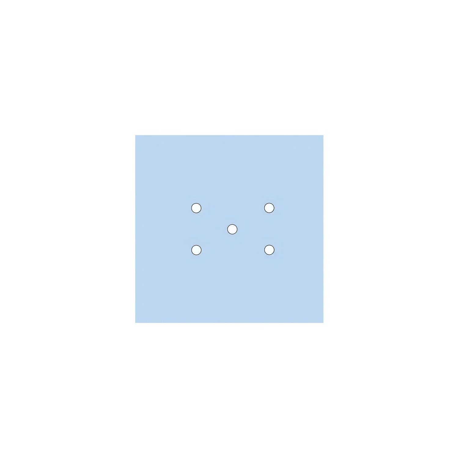 Rose-One square ceiling rose, 200 mm with 5 holes and 4 side holes - Powder blue - Image 3