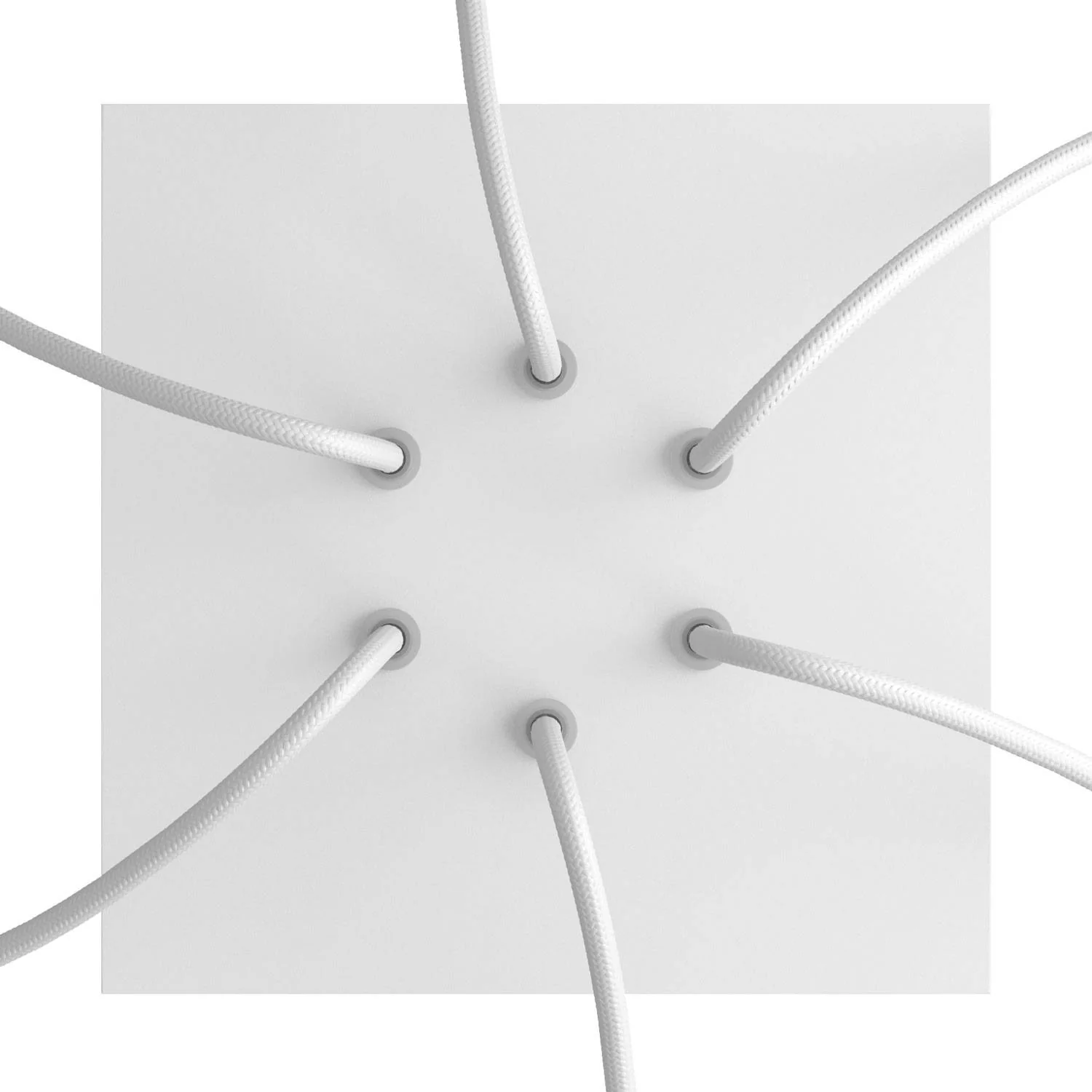 Rose-One square ceiling rose, 200 mm with 6 holes and 4 side holes – Matt white - Image 2
