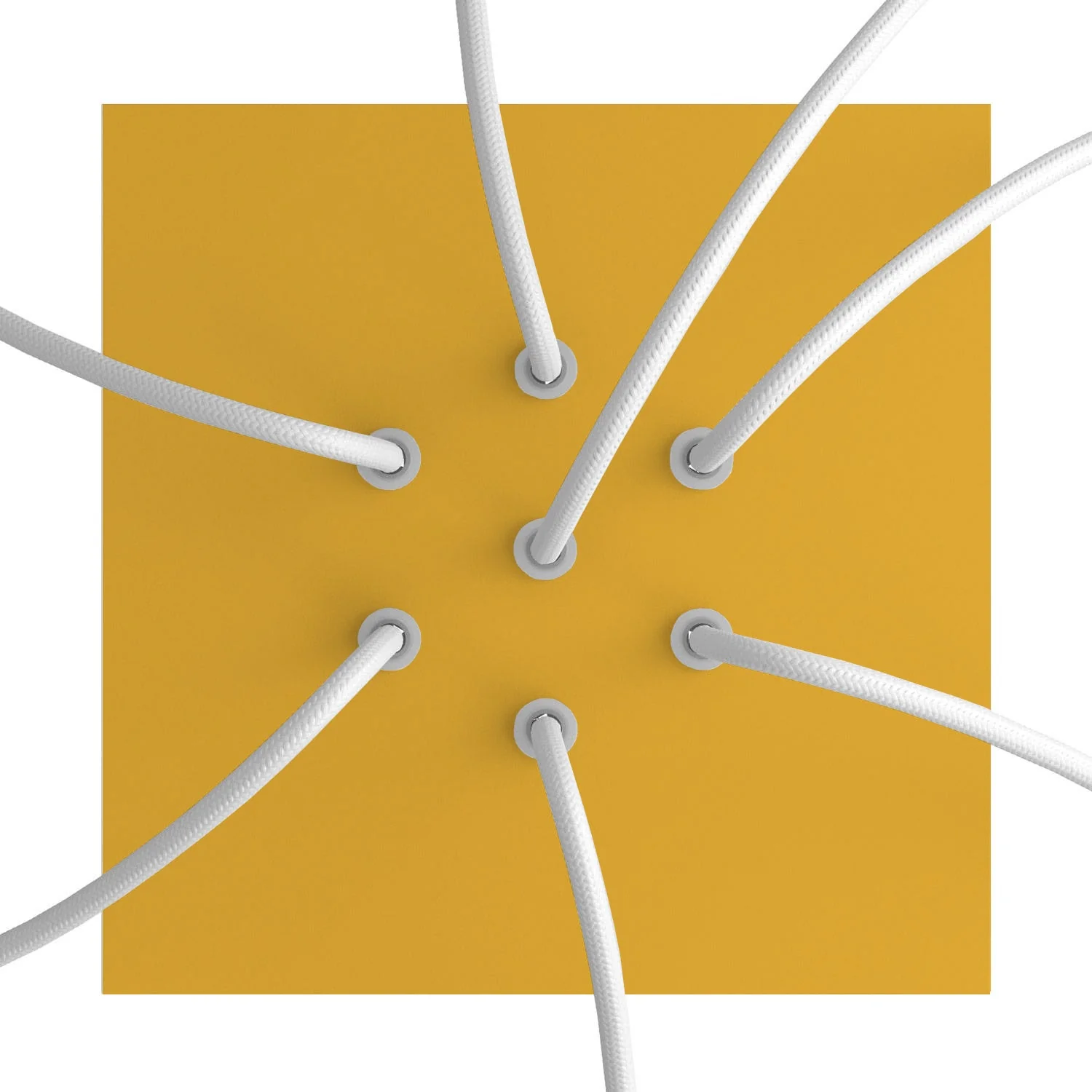 Square Ceiling rose Rose-One, 200 mm with 7 holes and 4 side holes - Mustard - Image 2