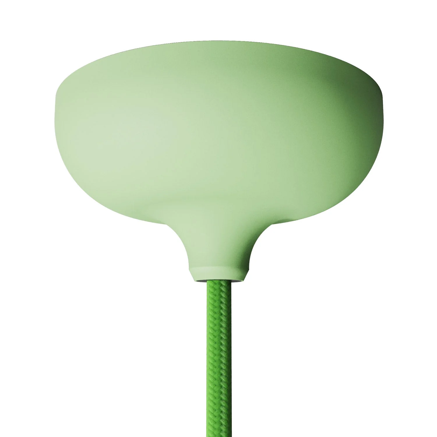 Silicone ceiling rose kit with central hole and preparation for side hole - Meadow green