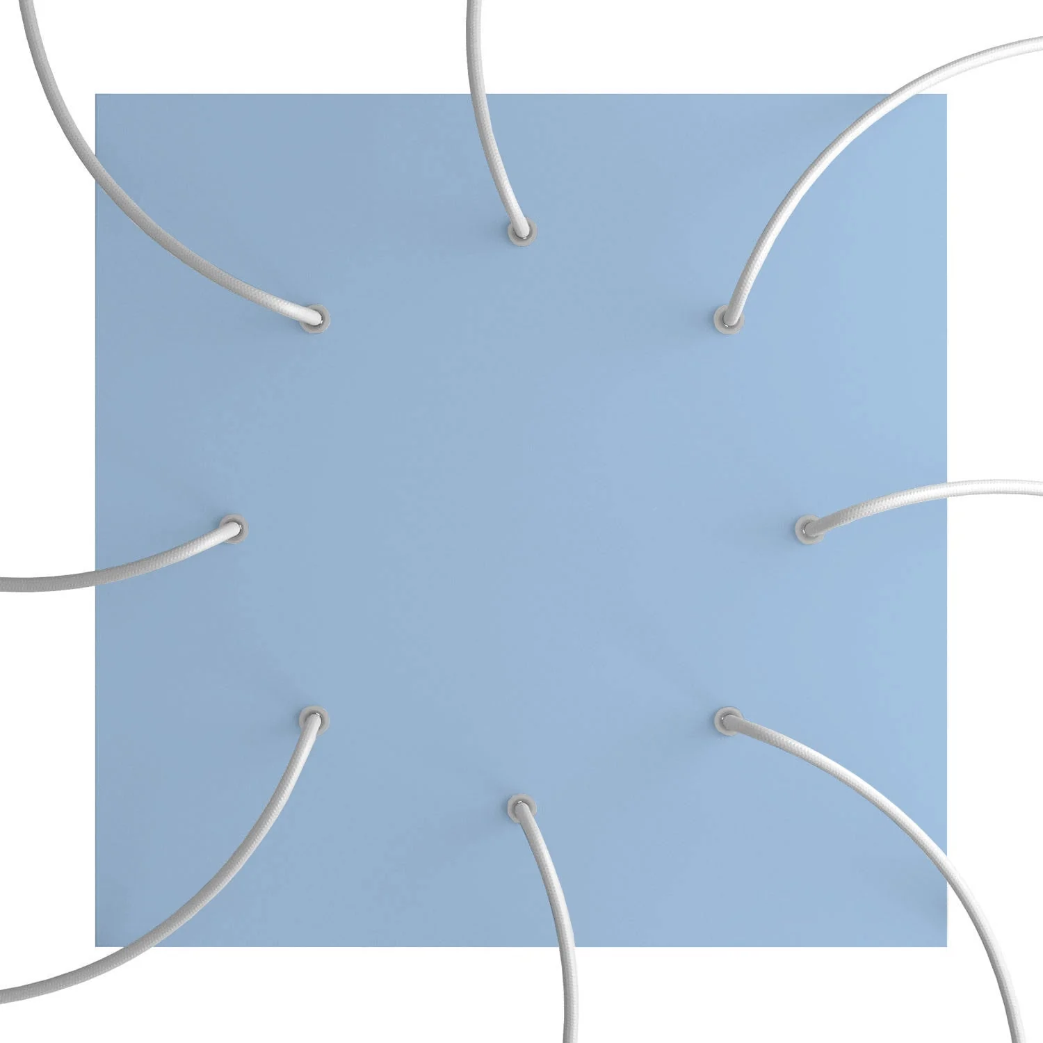 XXL Rose-One square ceiling rose, 400 mm with 8 holes and 4 side holes - Powder blue - Image 2
