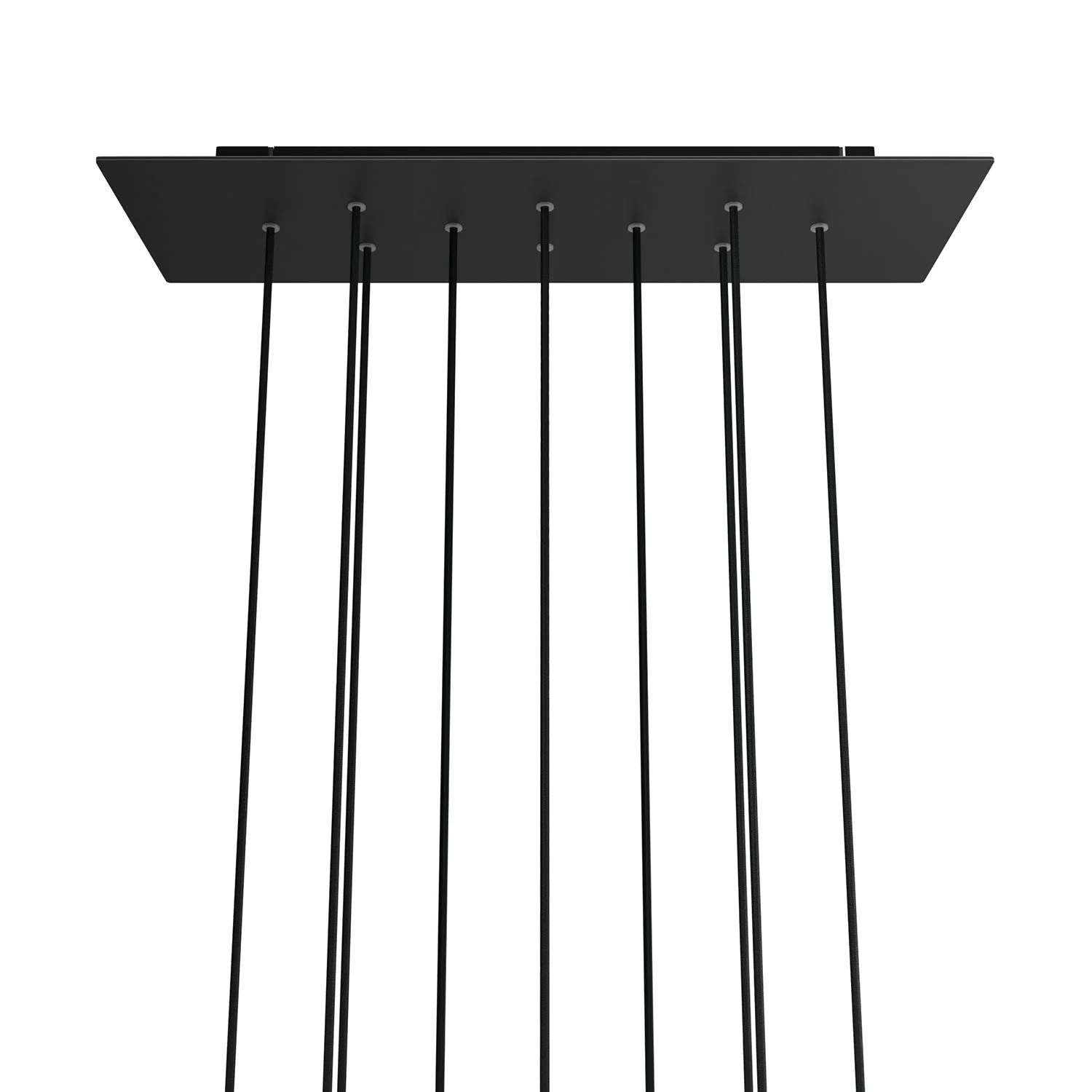 XXL Rose-One rectangular ceiling rose with 10 holes and 6 side holes, size 675 x 225 mm - Matte black Dibond - Image 6