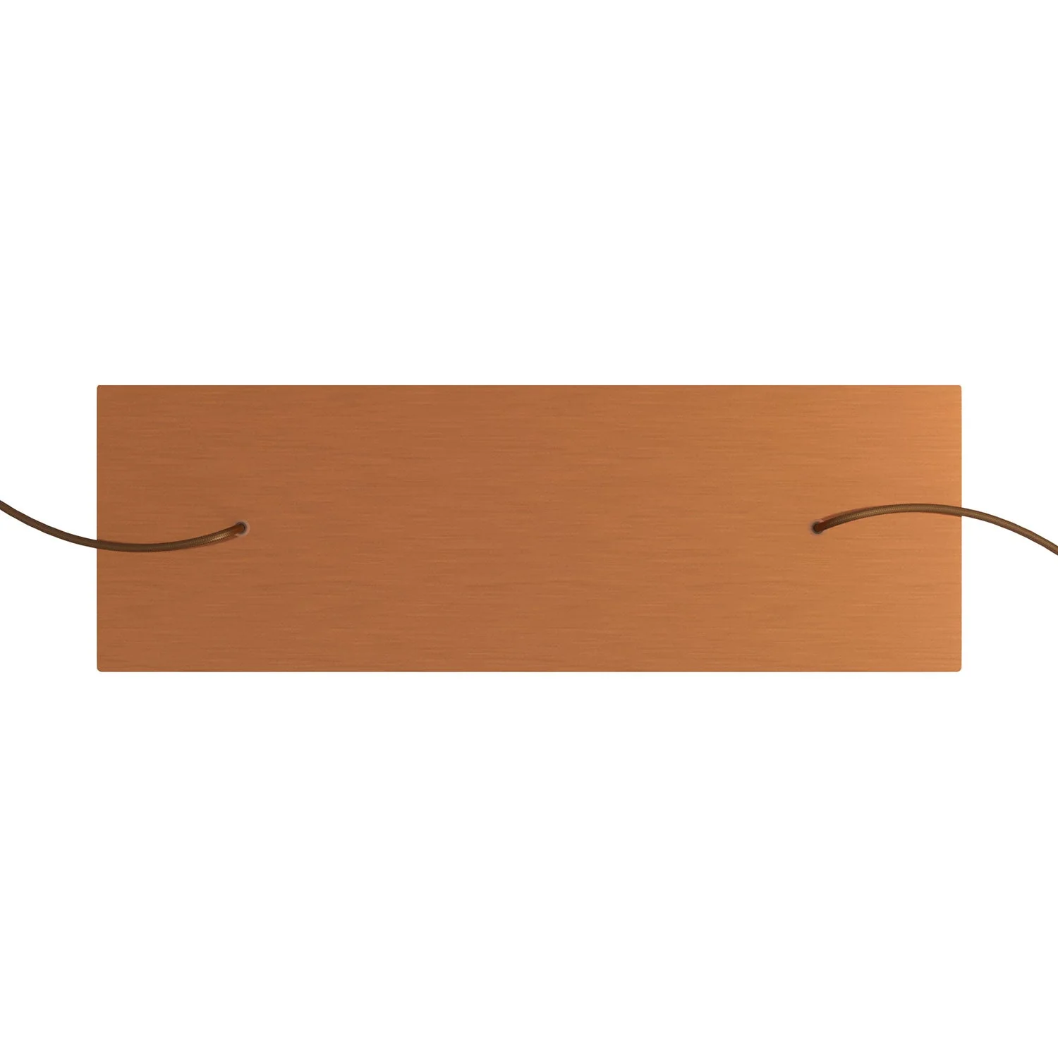 XXL Rose-One rectangular ceiling rose with 2 holes and 6 side holes, dimensions 675 x 225 mm - Satin copper Dibond - Image 2