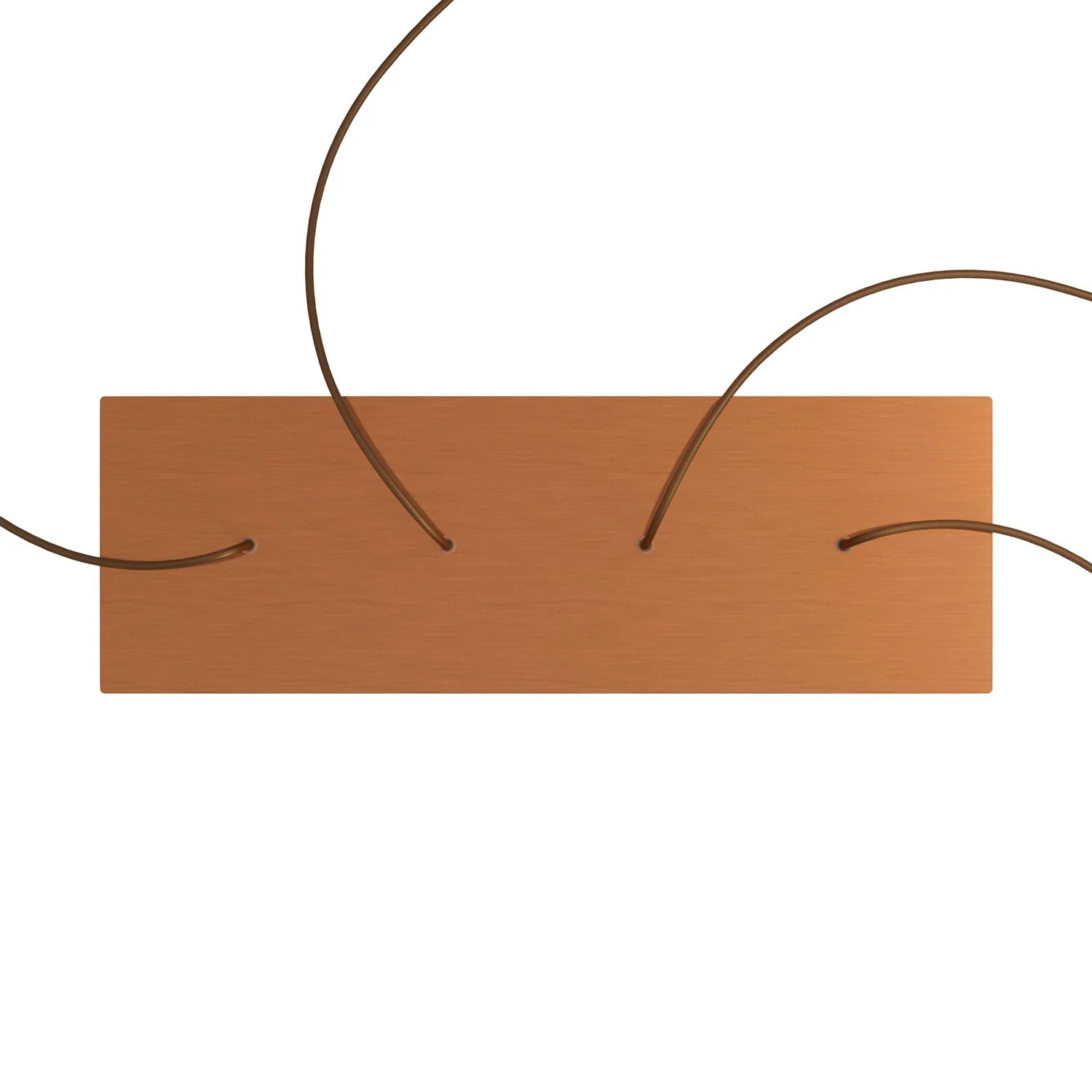 XXL Rose-One rectangular ceiling rose with 4 inline holes and 6 side holes, dimensions 675 x 225 mm - Satin copper Dibond - Image 2