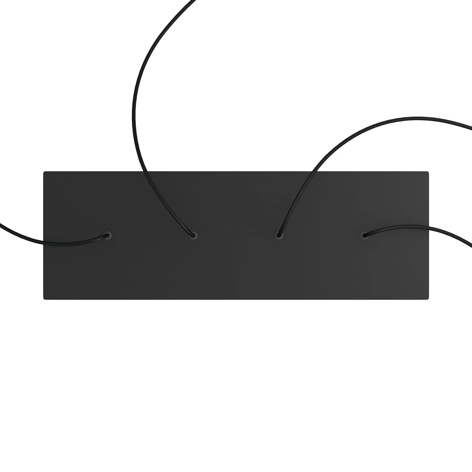 XXL Rose-One rectangular ceiling rose with 4 in-line holes and 6 side holes, size 675 x 225 mm - Matte black Dibond - Image 2