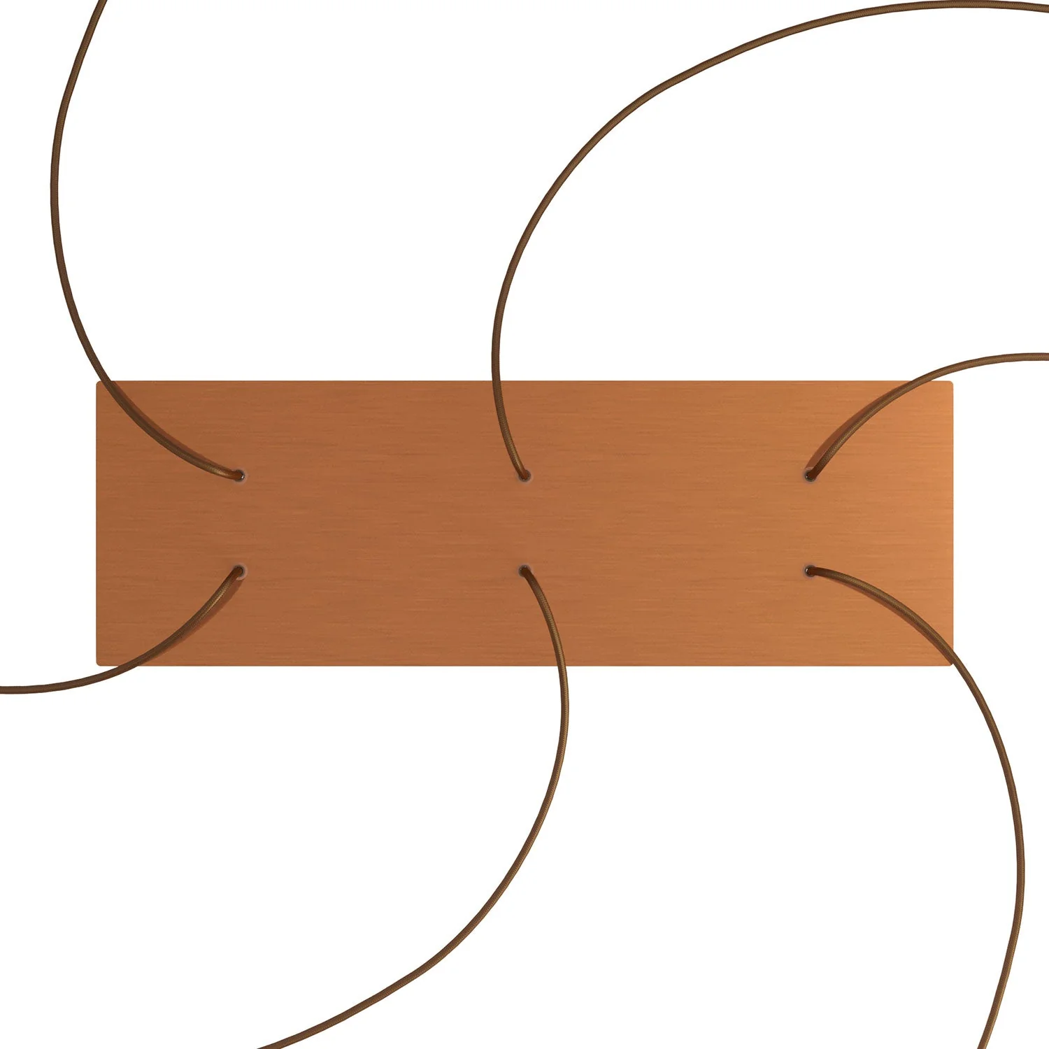 XXL Rose-One rectangular ceiling rose with 6 holes and 6 side holes, size 675 x 225 mm - Satin copper Dibond - Image 2